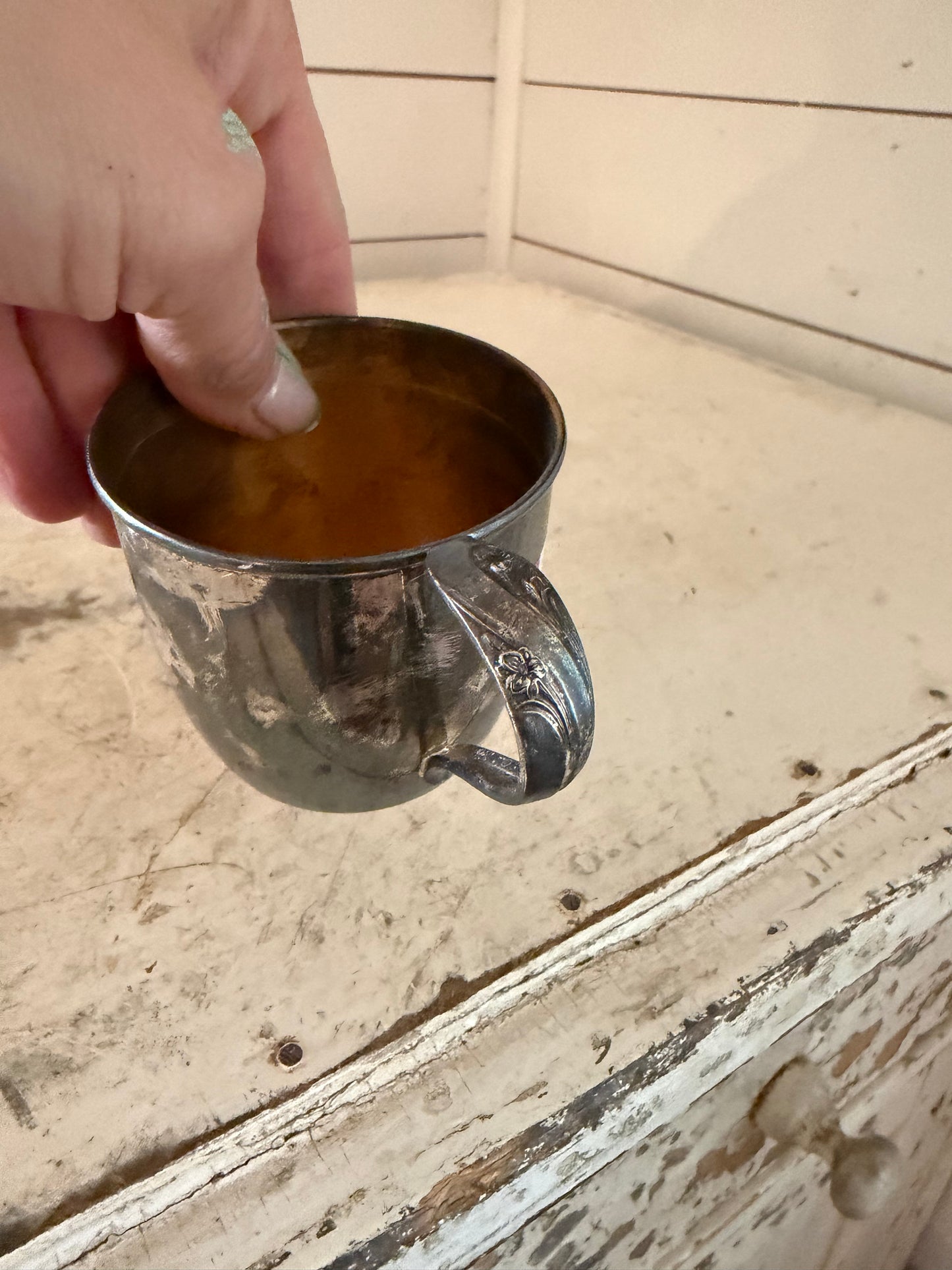 Small silver plate cup