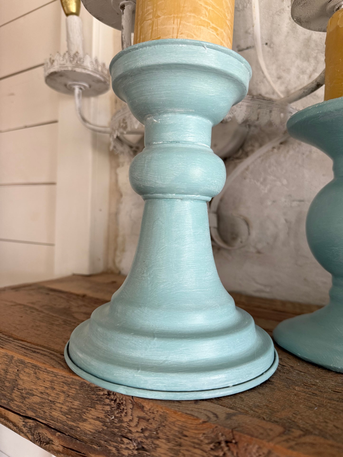 Set of Blue Hills Candlesticks - candles not included