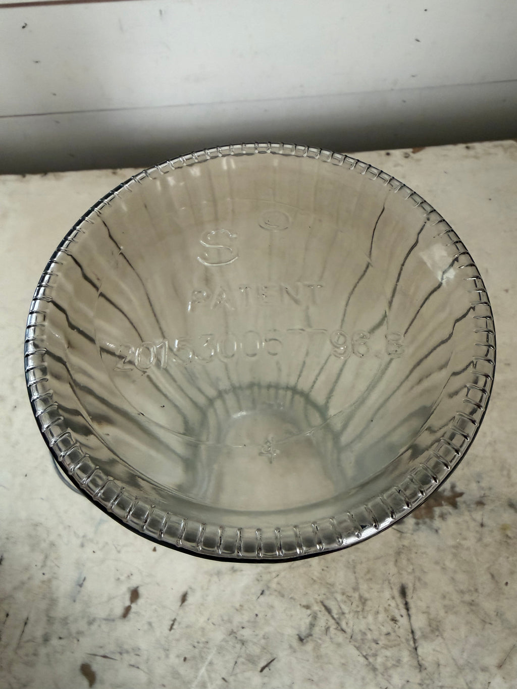 Vintage Ribbed Glass Lantern With Handle