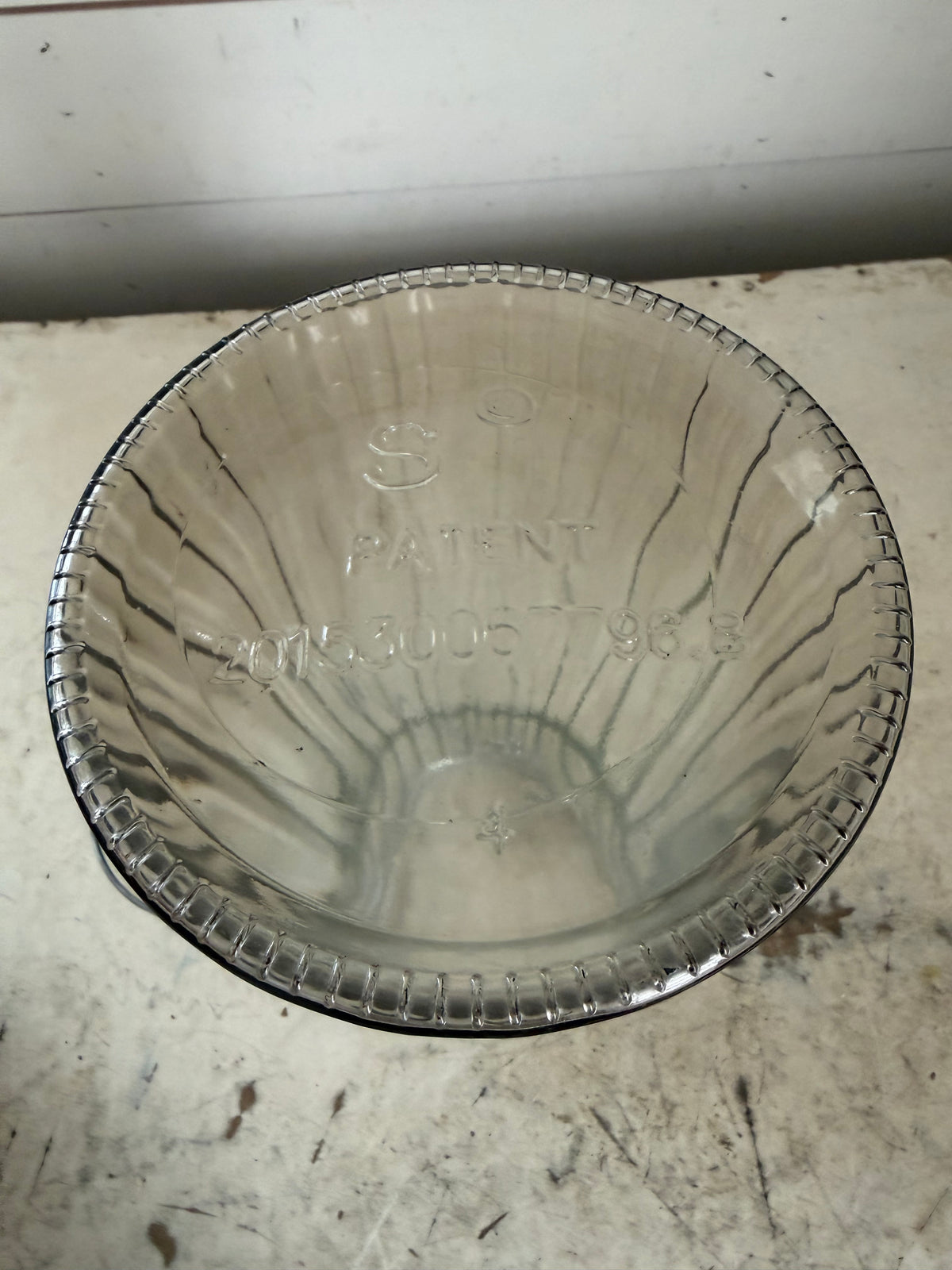 Vintage Ribbed Glass Lantern With Handle