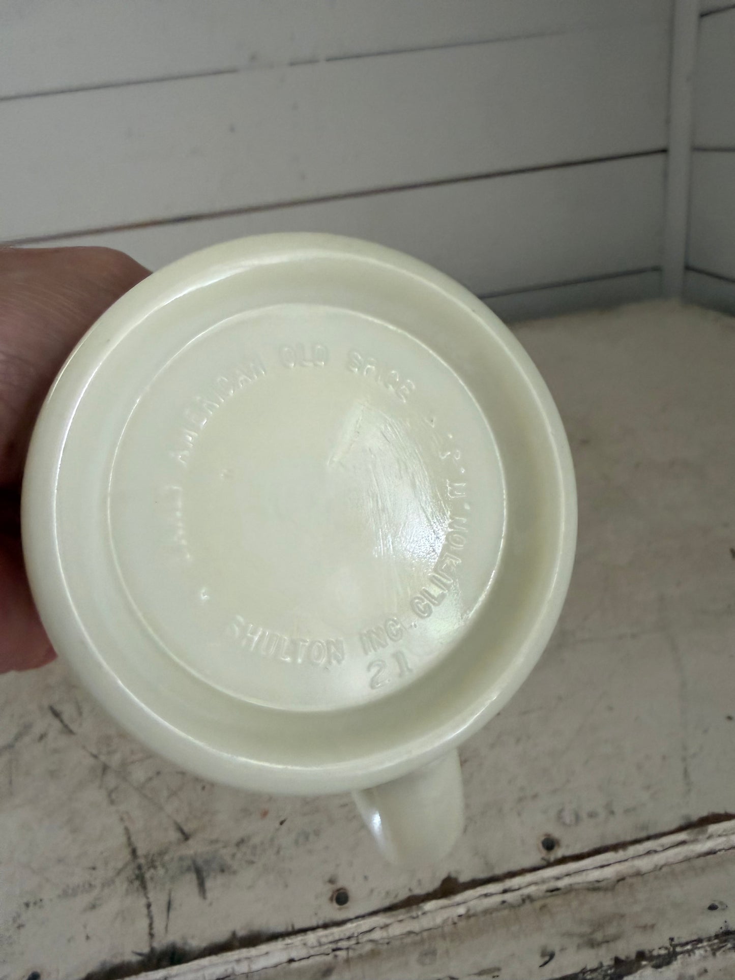Old Spice Milk Glass Mug