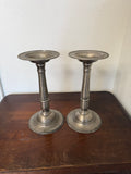 Large Metal Candlestick Pair
