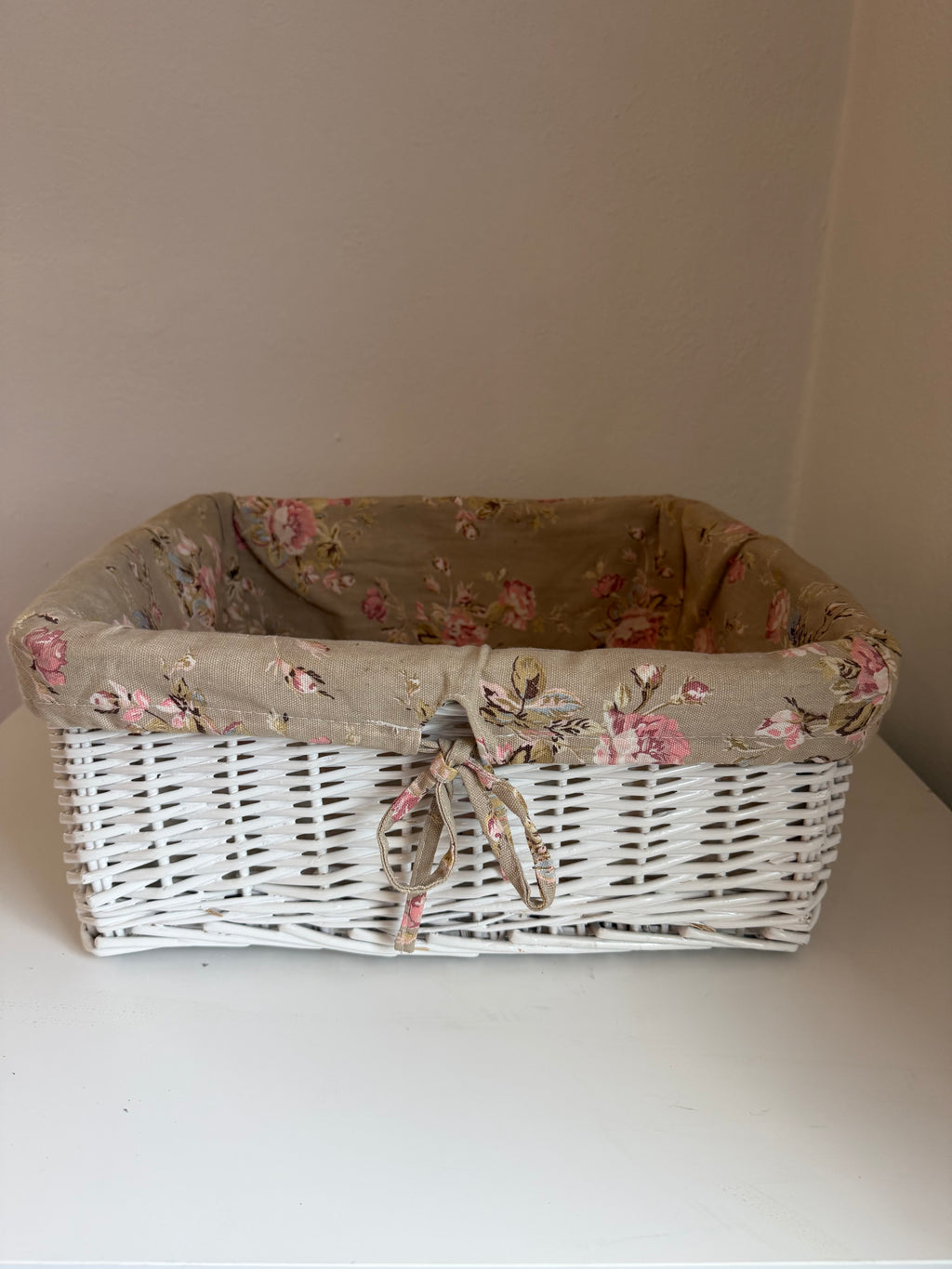 Simply Shabby Chic white wicker storage basket by Rachel Ashwell