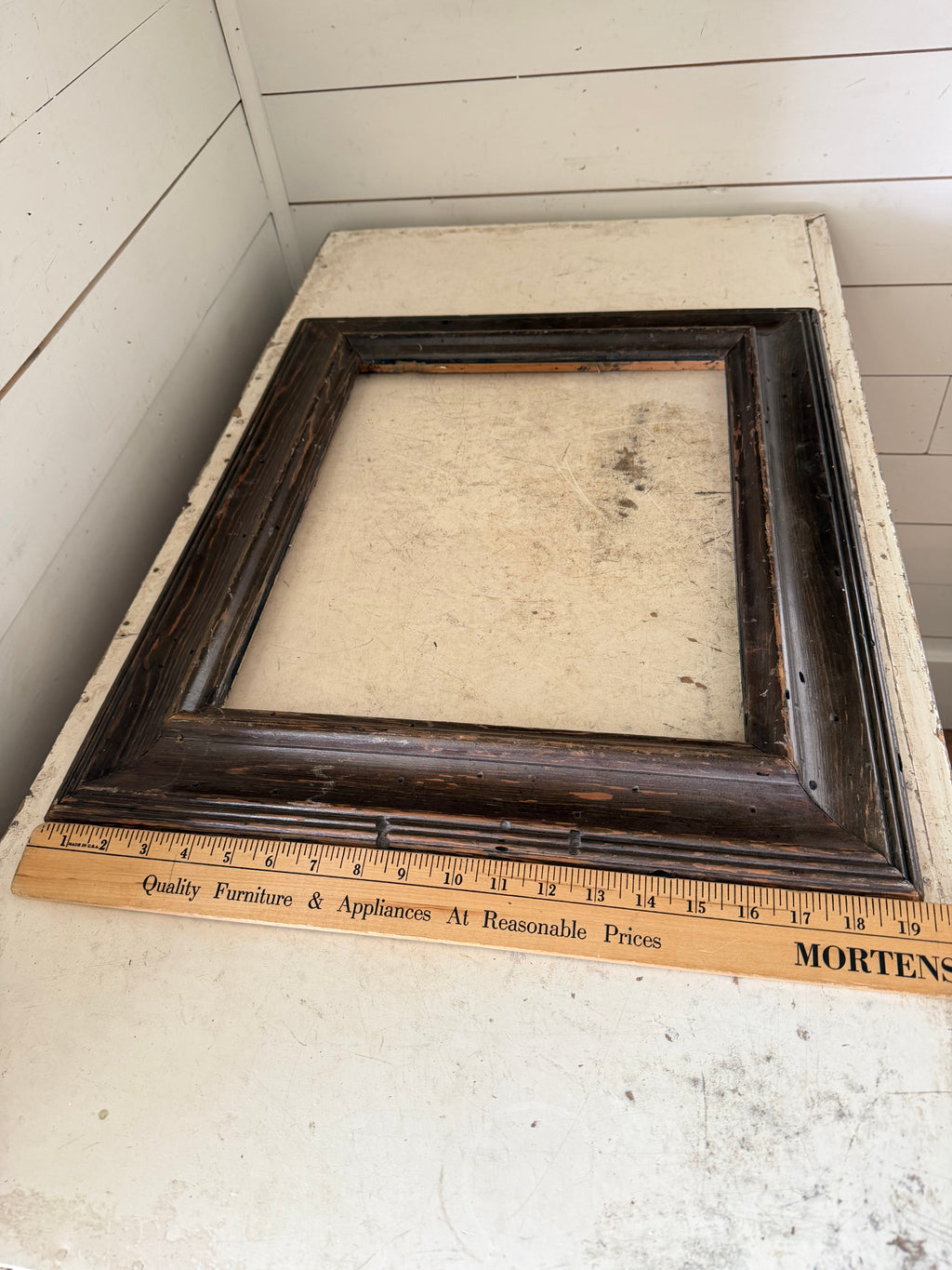 Antique wormwood frame will get print