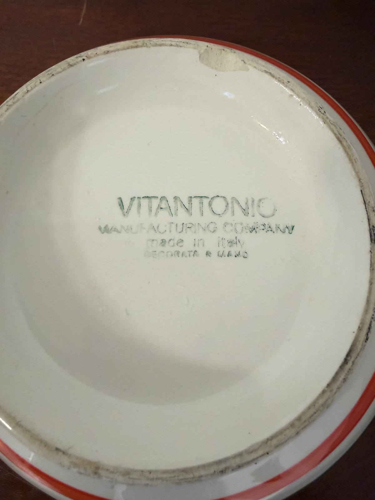 Vintage Ceramic Pasta Bowl Made In Italy