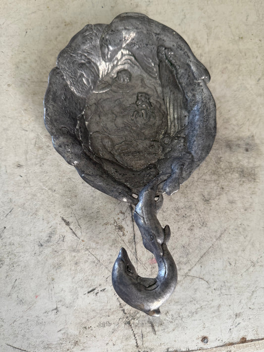 Vintage 1996 Arthur Court Ocean Design Whale Dolphin Handle Bowl