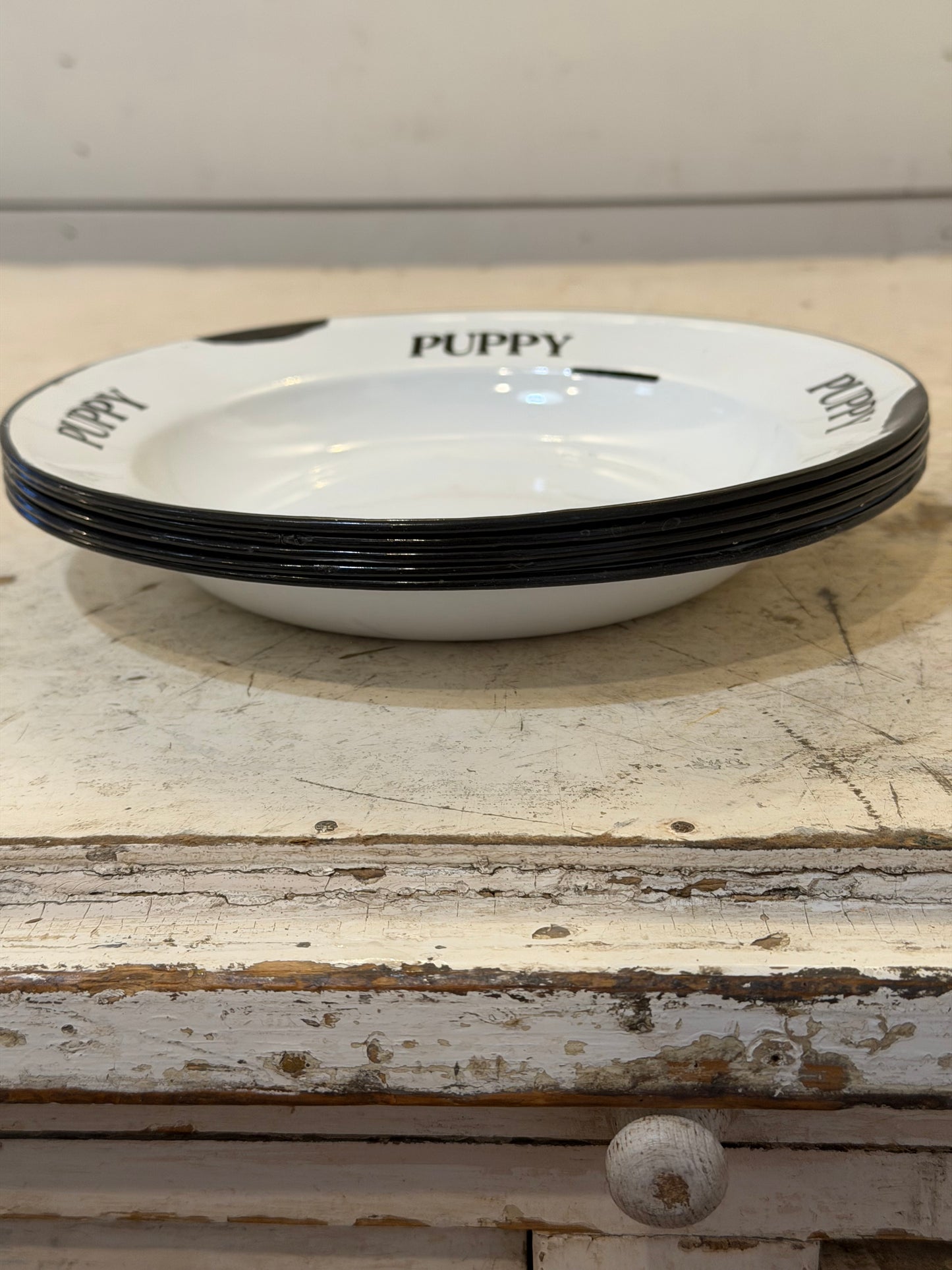 Enamel puppy dish