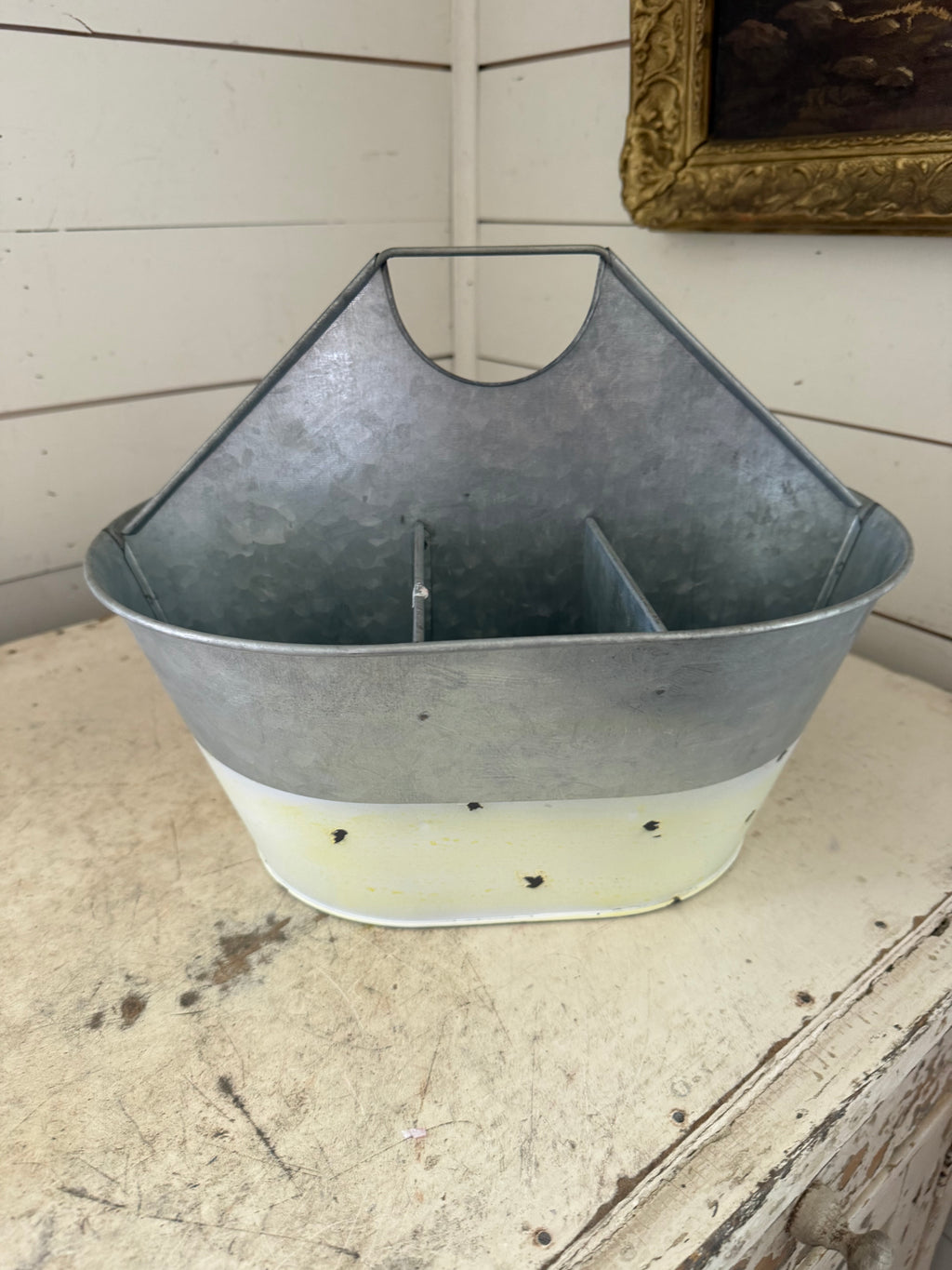 Large galvanized metal tote will get makeover