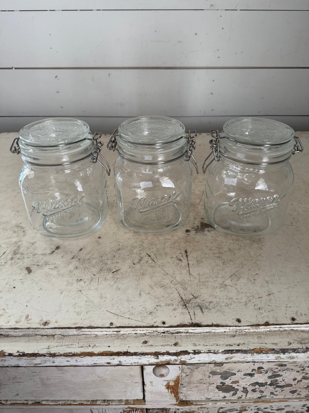 Mason Craft & More Clear Glass Clamp Jar - Sold Individually