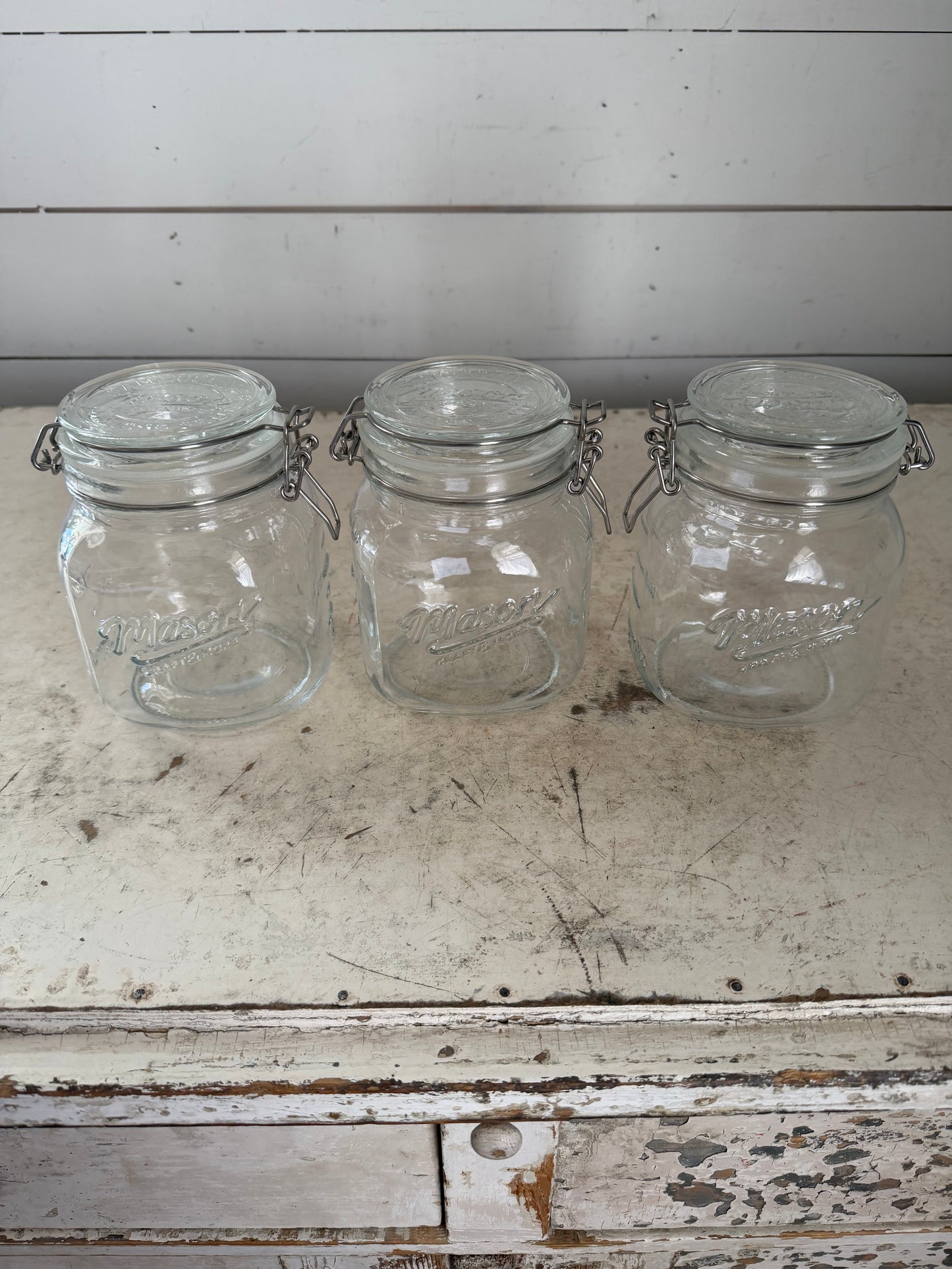 Mason Craft & More Clear Glass Clamp Jar - Sold Individually