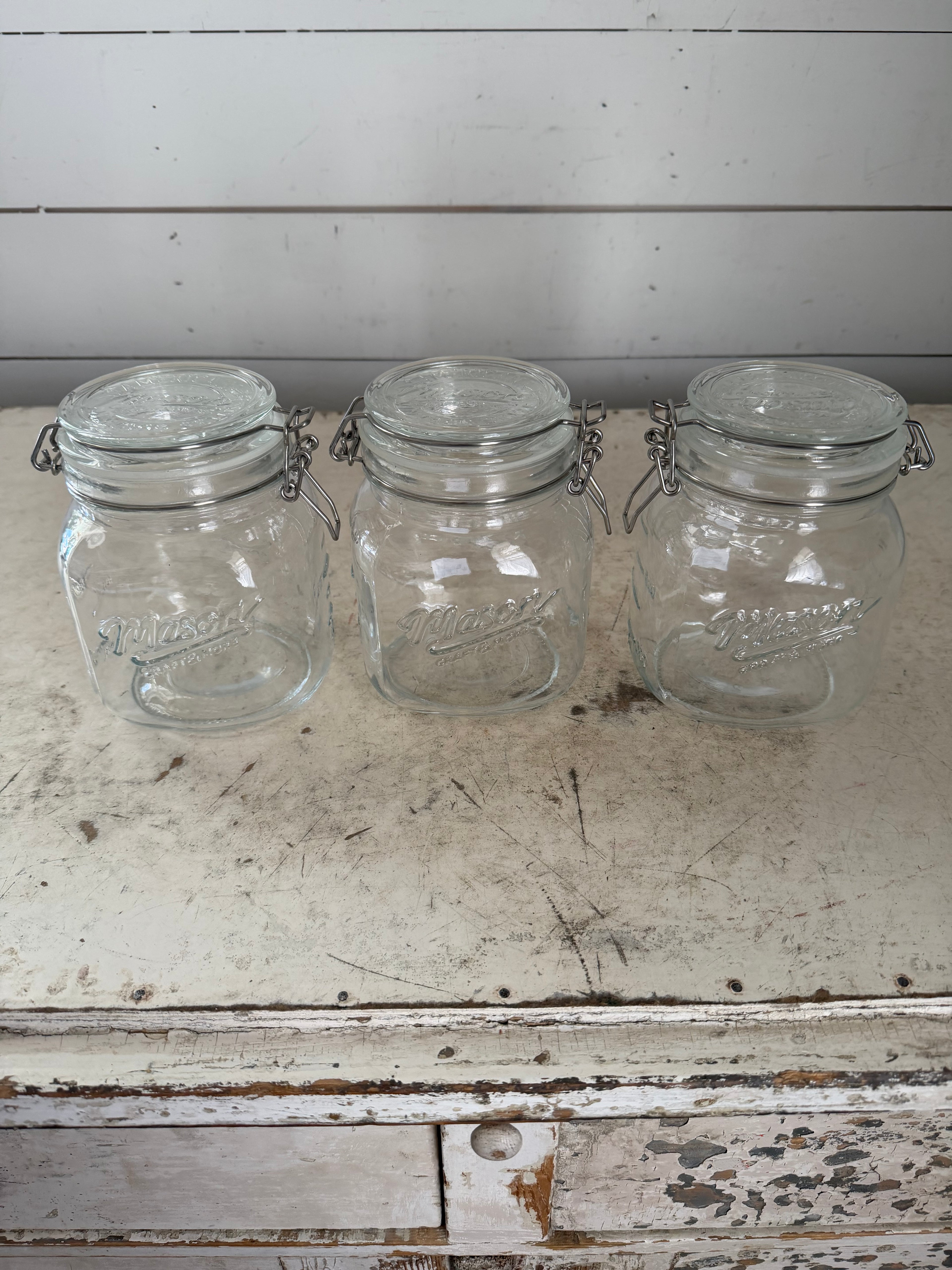 Mason Craft & More Clear Glass Clamp Jar - Sold Individually