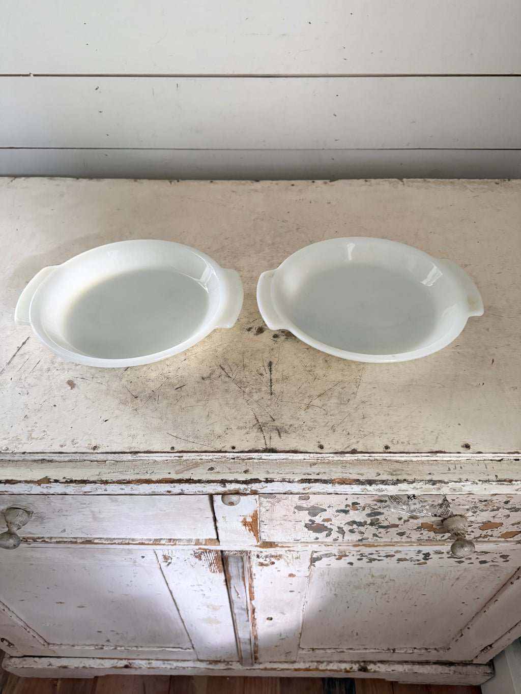 Fire King Round Milk Glass Pie Pan - Sold Individually
