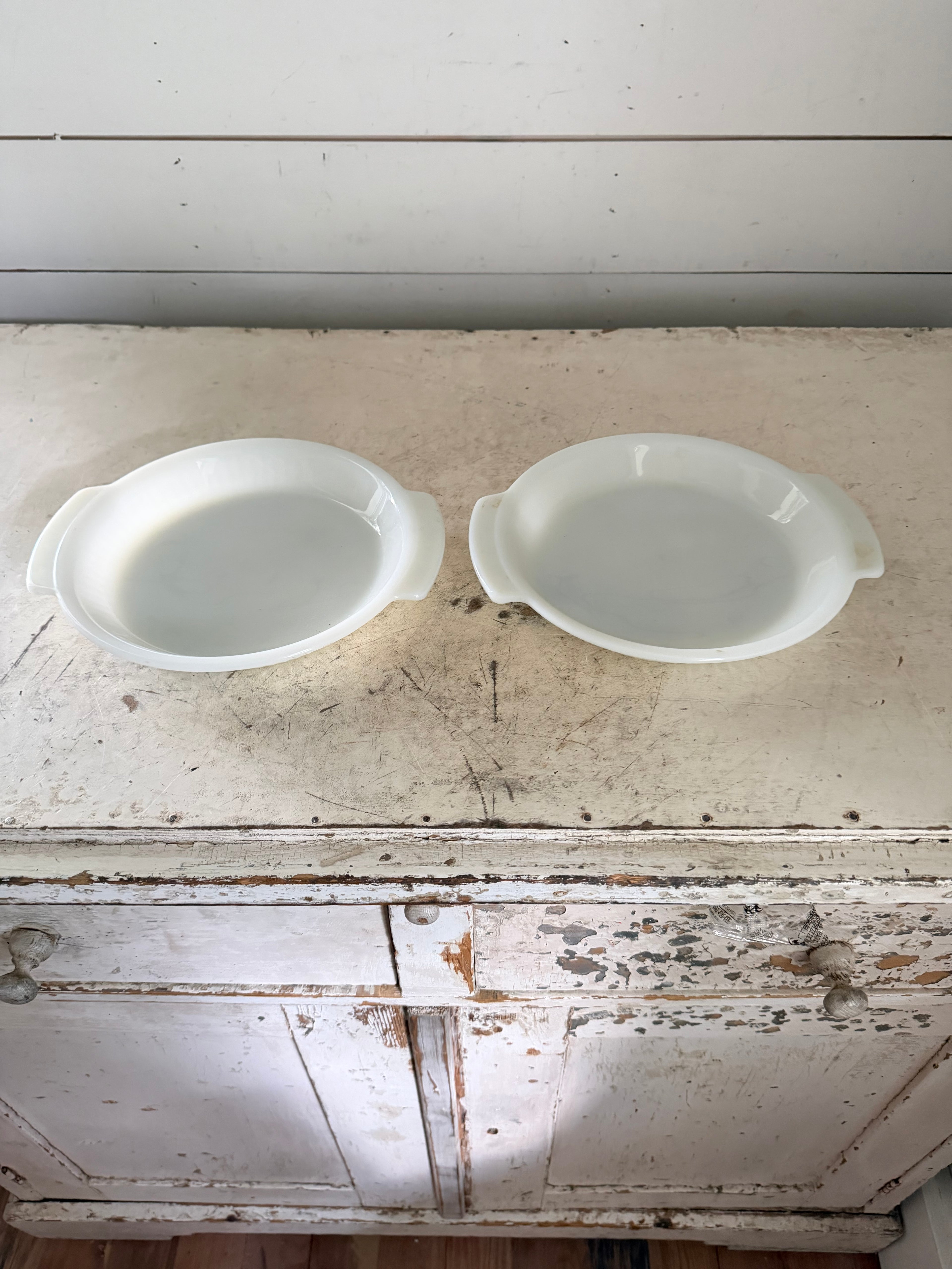 Fire King Round Milk Glass Pie Pan - Sold Individually