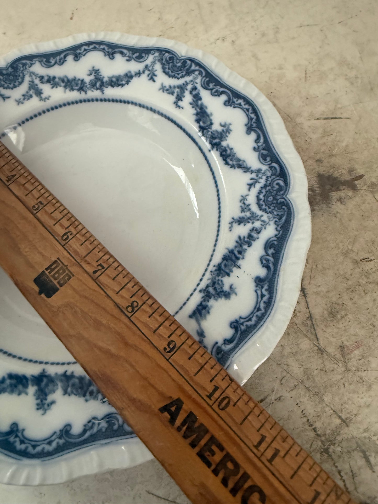 Antique Ironstone flow blue Booth's Cheswick pattern soup bowl as is see pictures