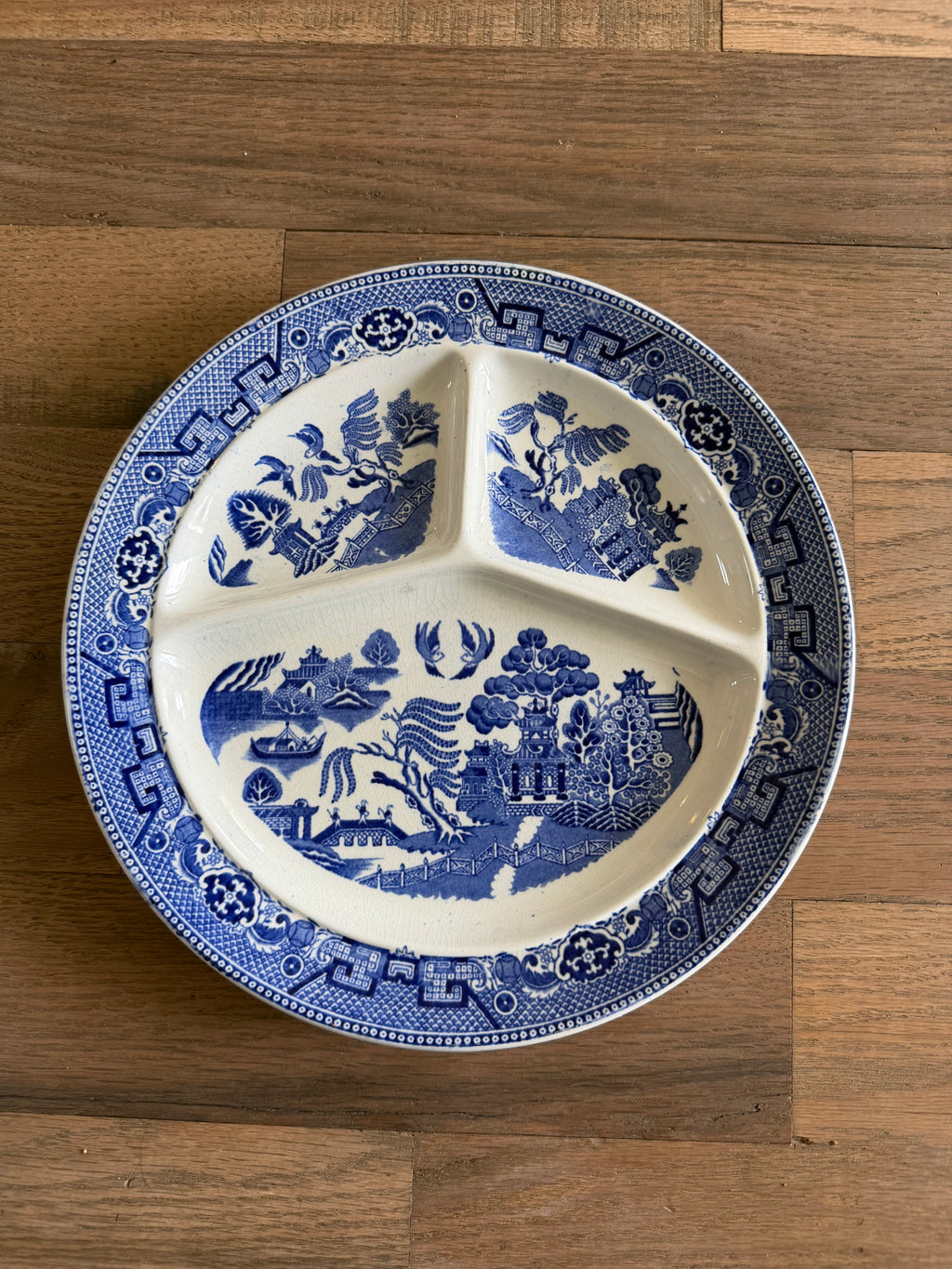 Vintage Blue Willow Ware Maestricht Holland Divided Grill Plate - Sold Individually