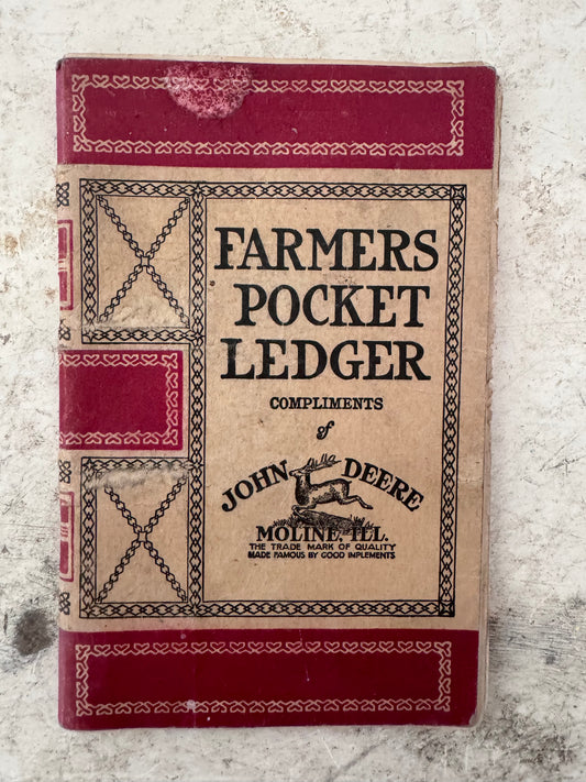Rare 1918 Antique Vintage John Deere Farm Implements Ledger Book Farmers Pocket