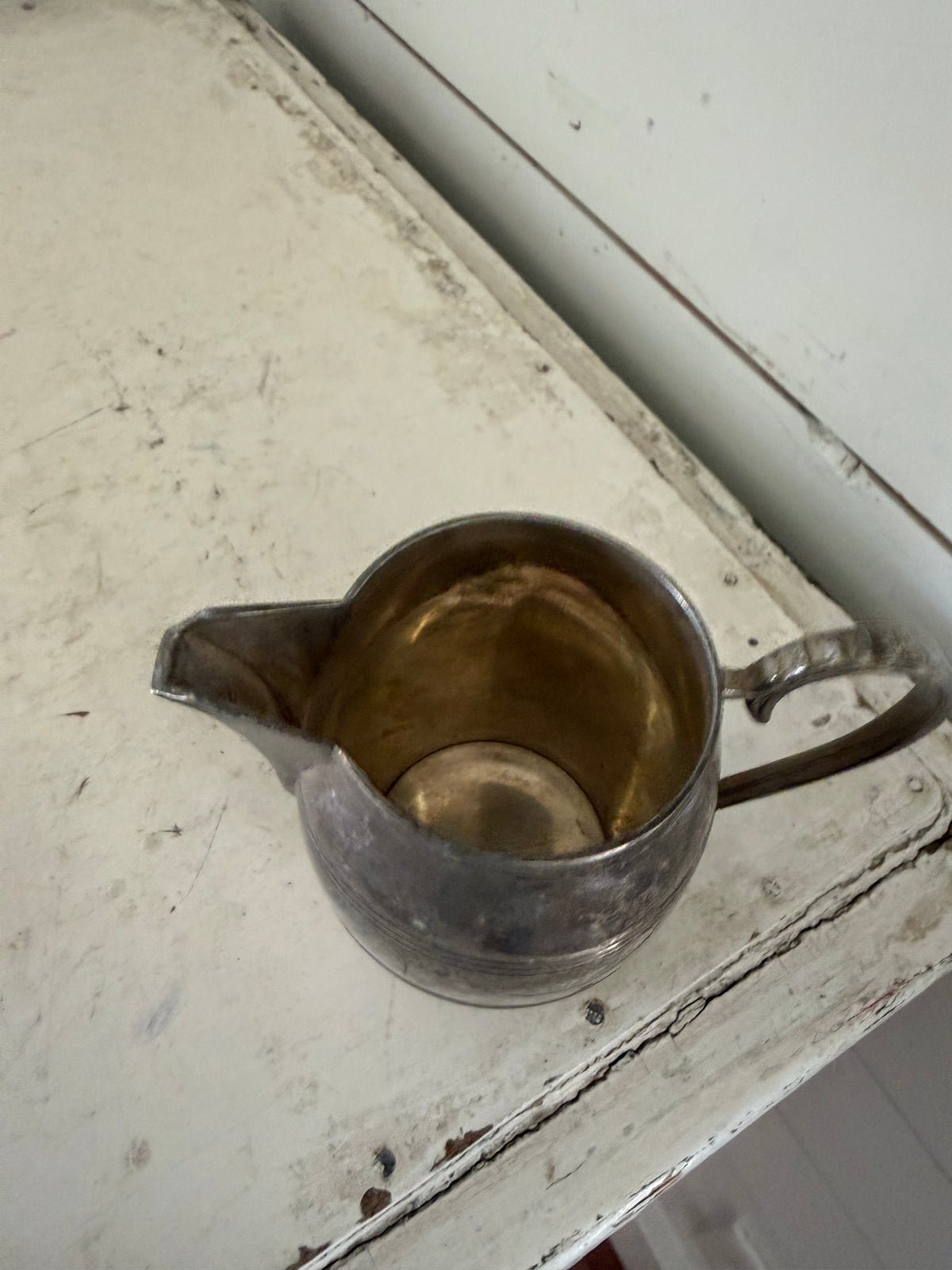 Vintage tankard style silver plate creamer
