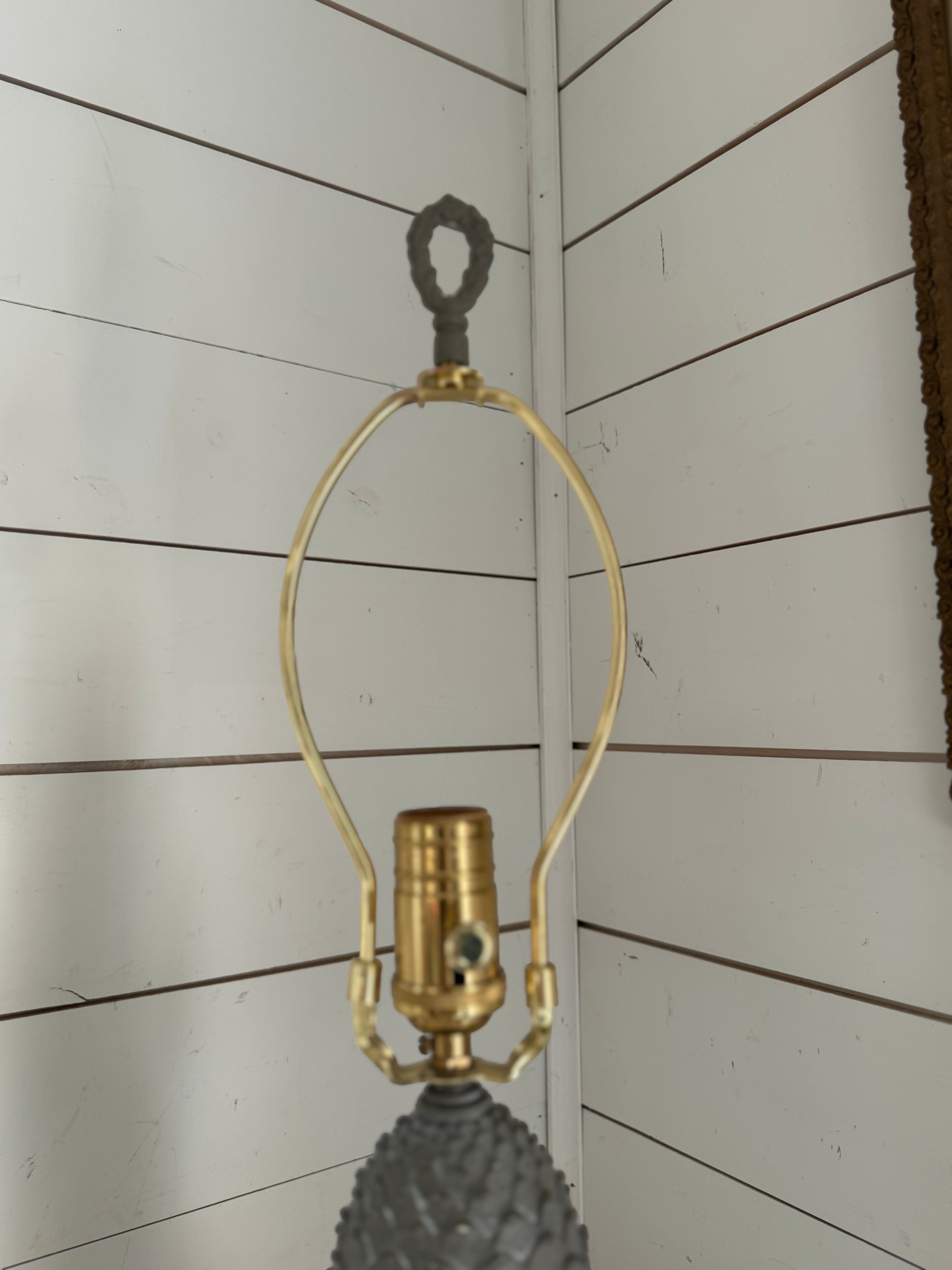 Hand painted finial, French provincial lamp