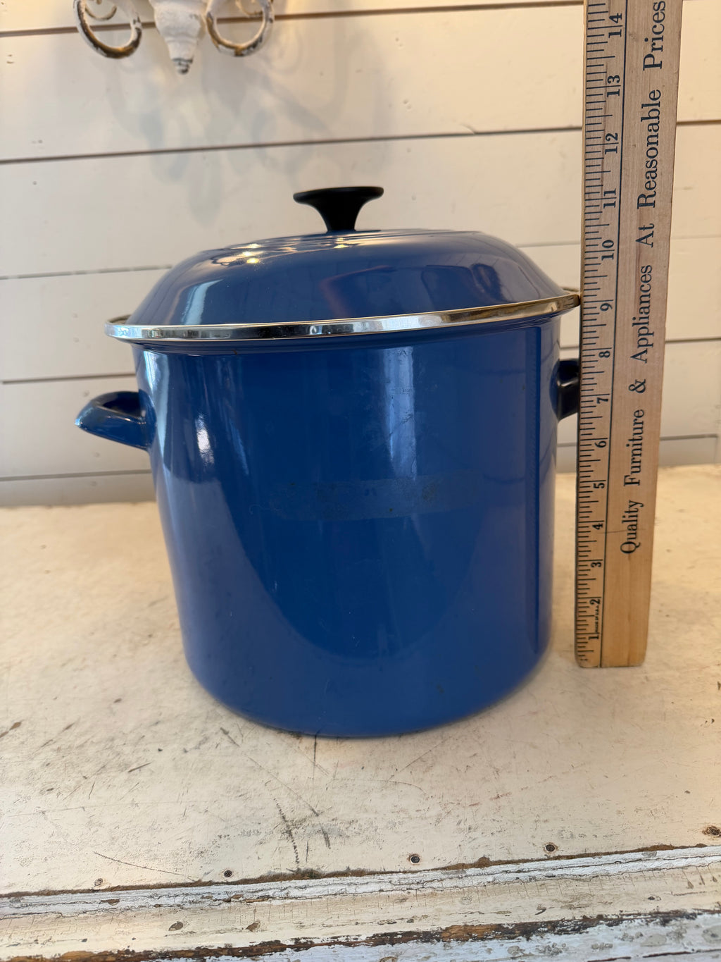 Le Creuset Enameled-Steel Stock Pot in Marseille Blue - 6 quart - new unused