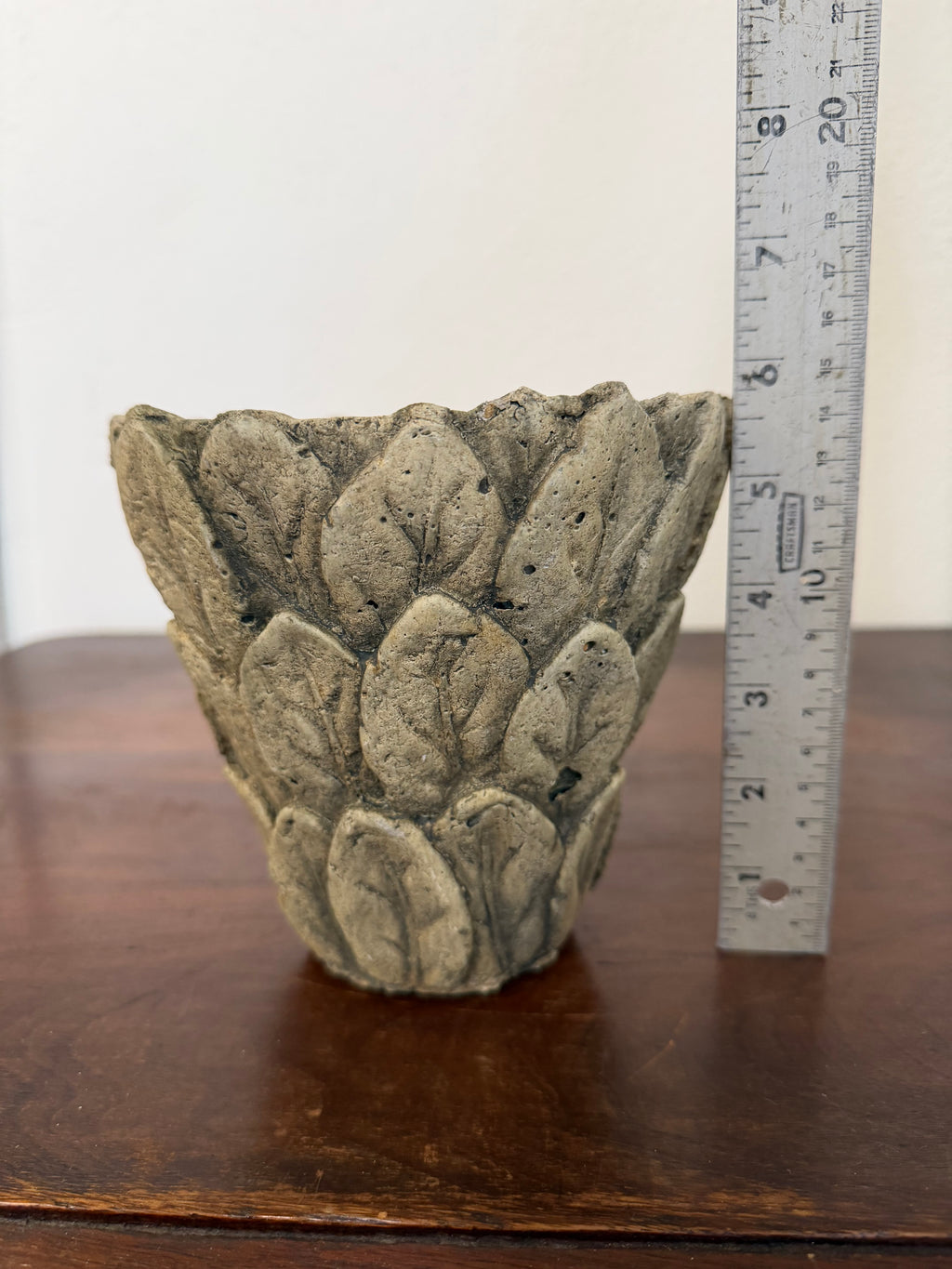 Cement Leaf Pattern Planter Pot