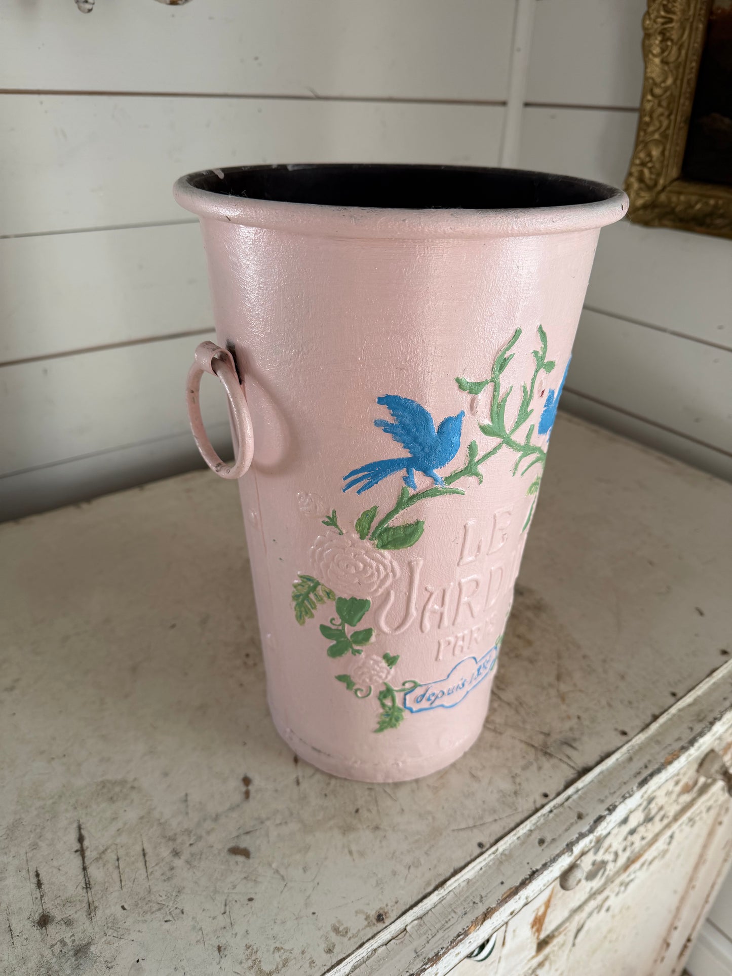 Le Jardin Paris Painted Flower Bucket - Will Get Makeover