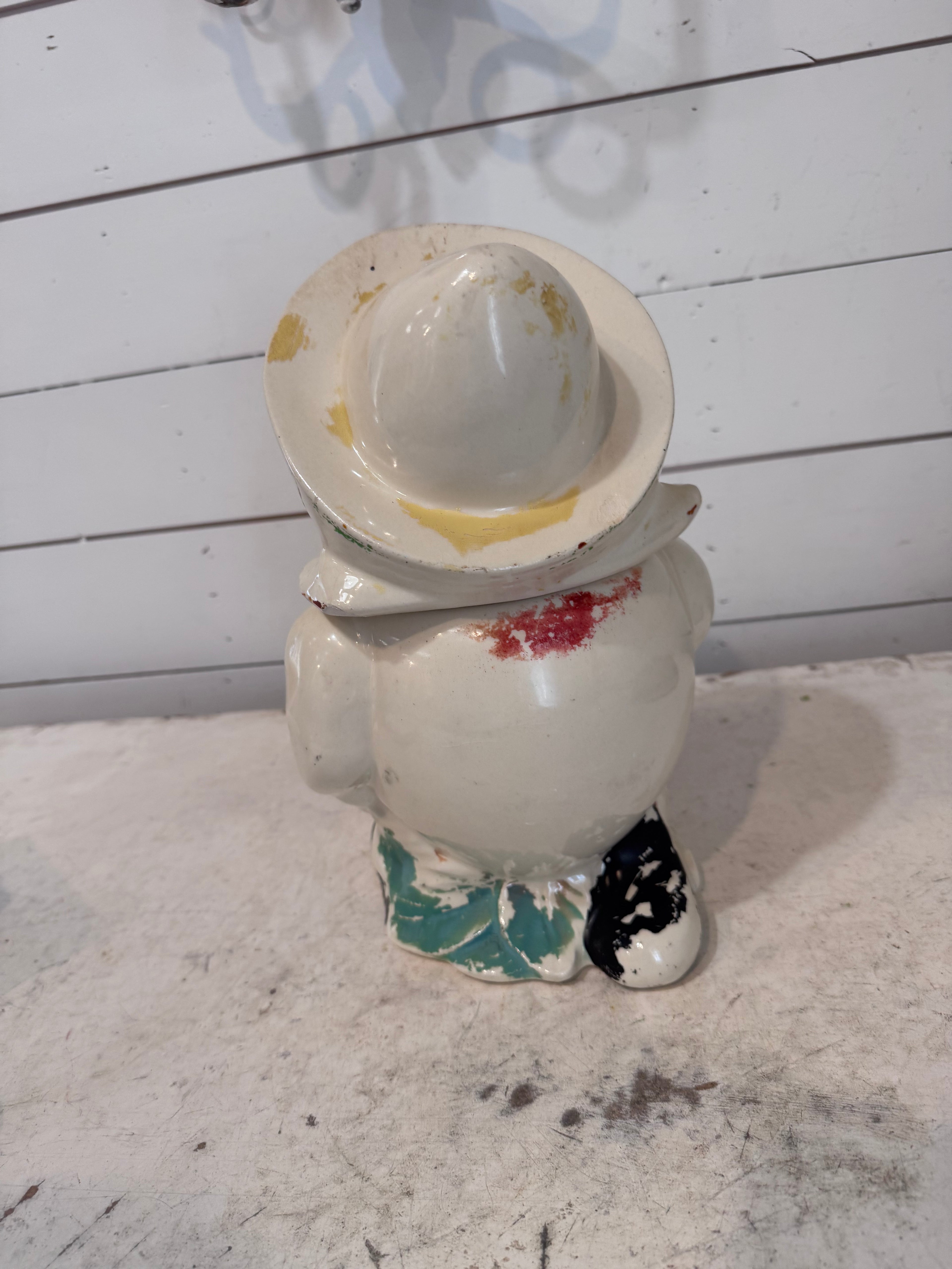 Vintage Ceramic Cookie Jar Boy as Clown
