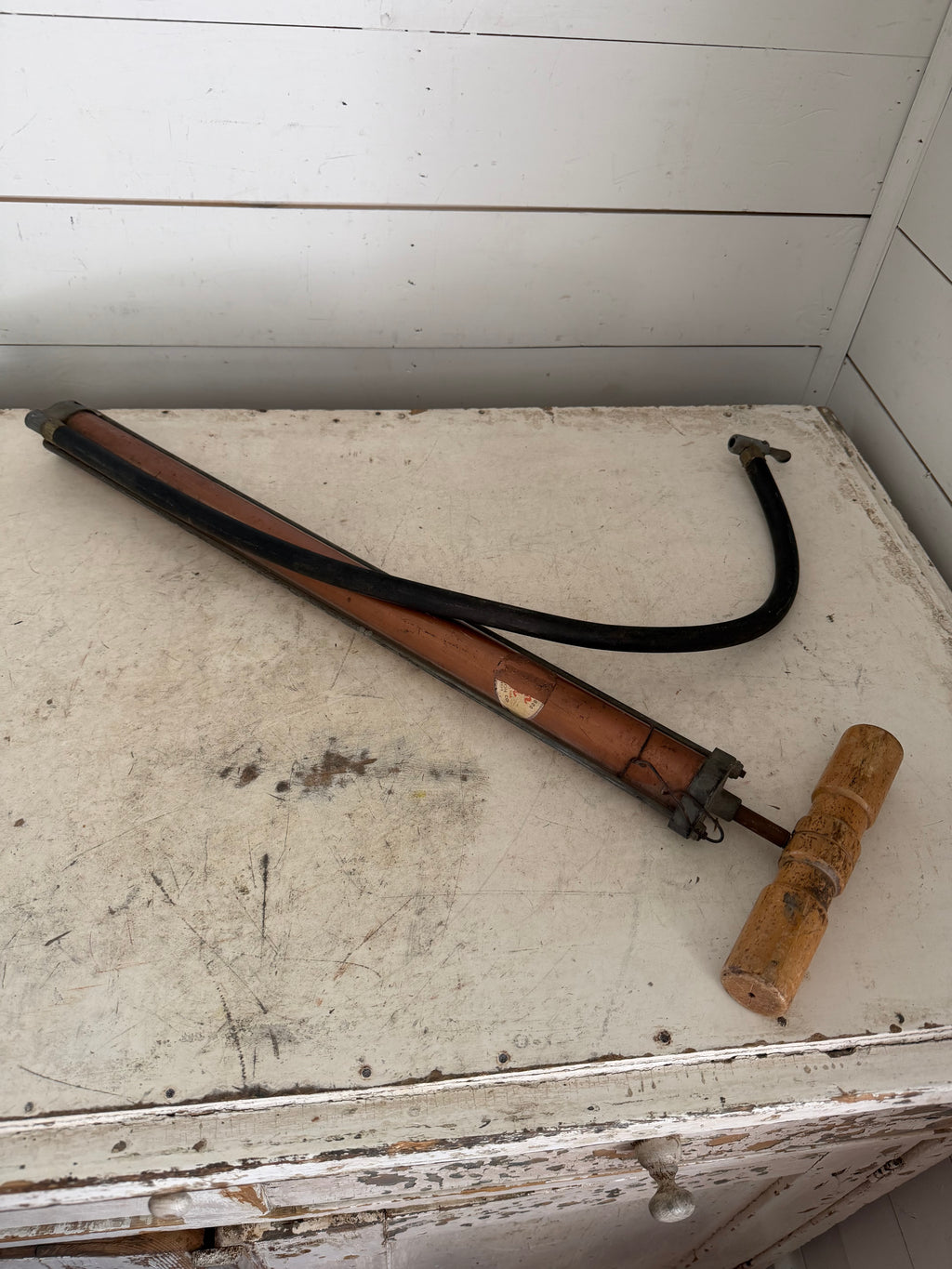 Vintage Goldenrod Tire Pump