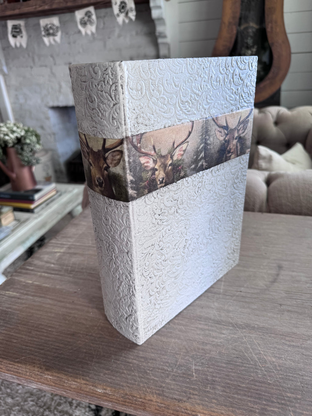 Painted Christmas Book Boxes - Sold Individually