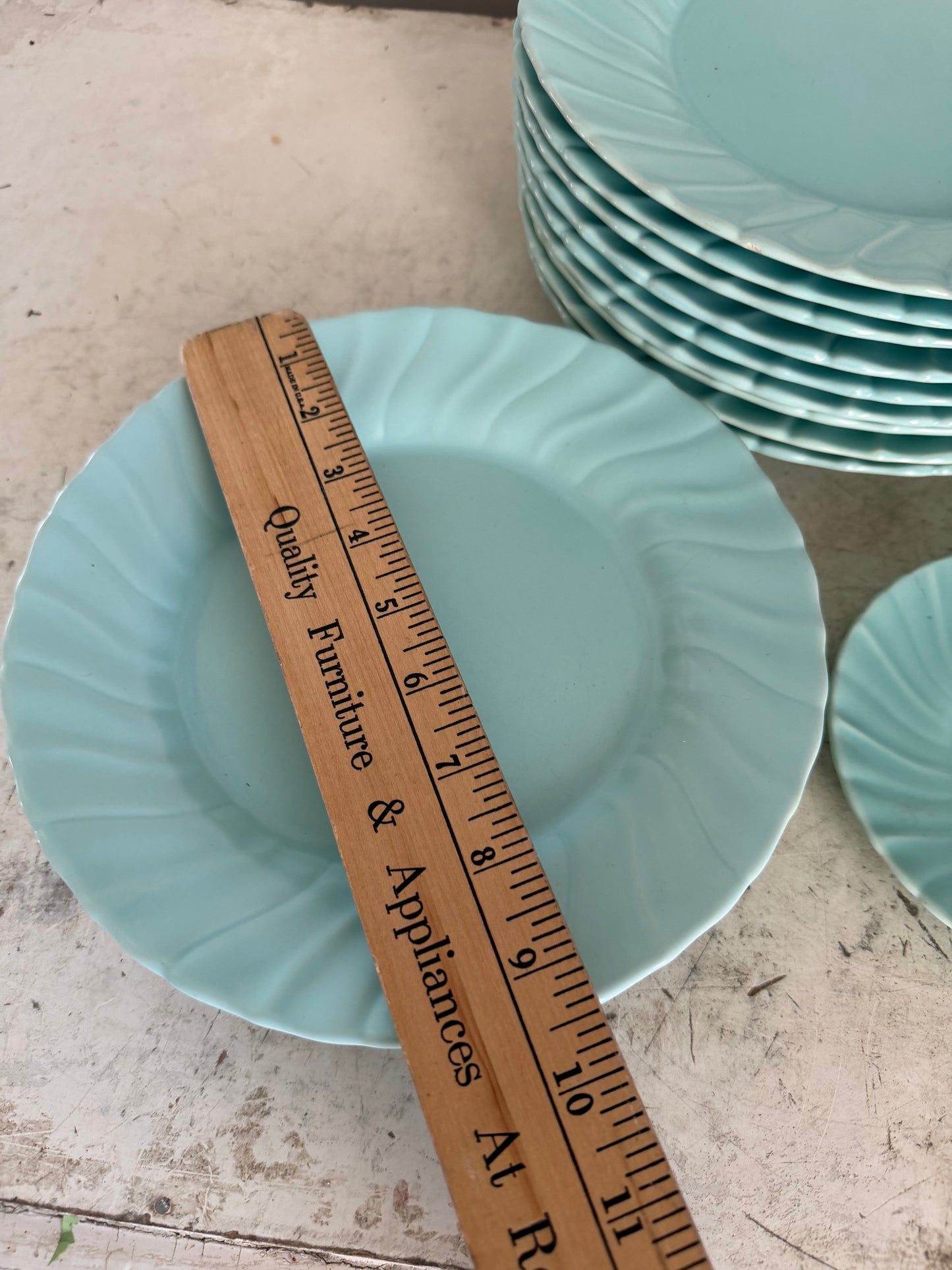 Franciscan Coronado Swirl dinnerware in the Aqua Matte color - sold individually