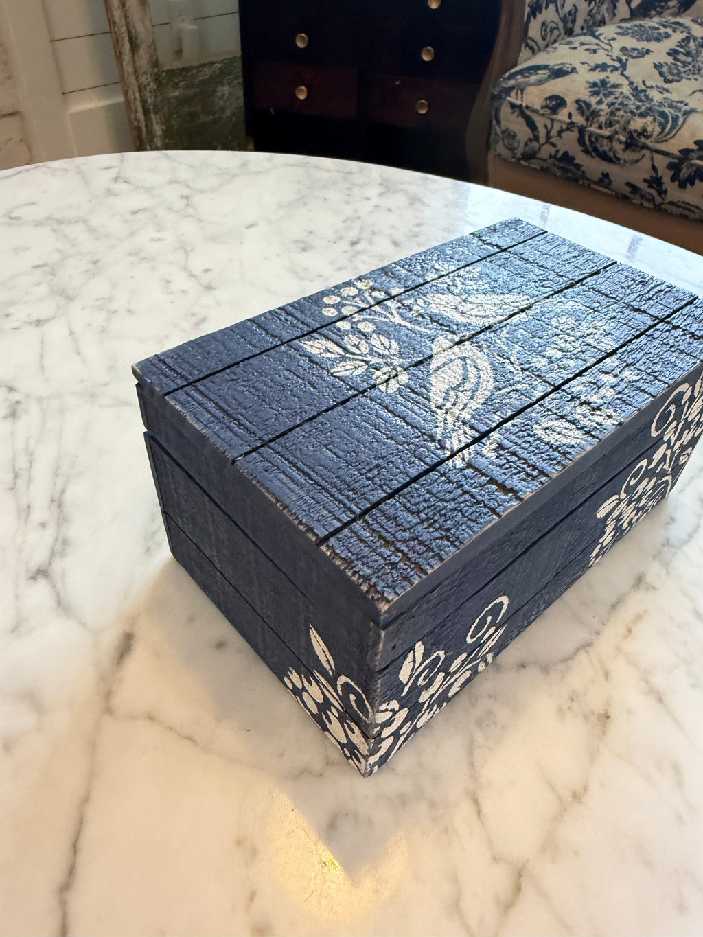 Hand Painted Bird Hinged box