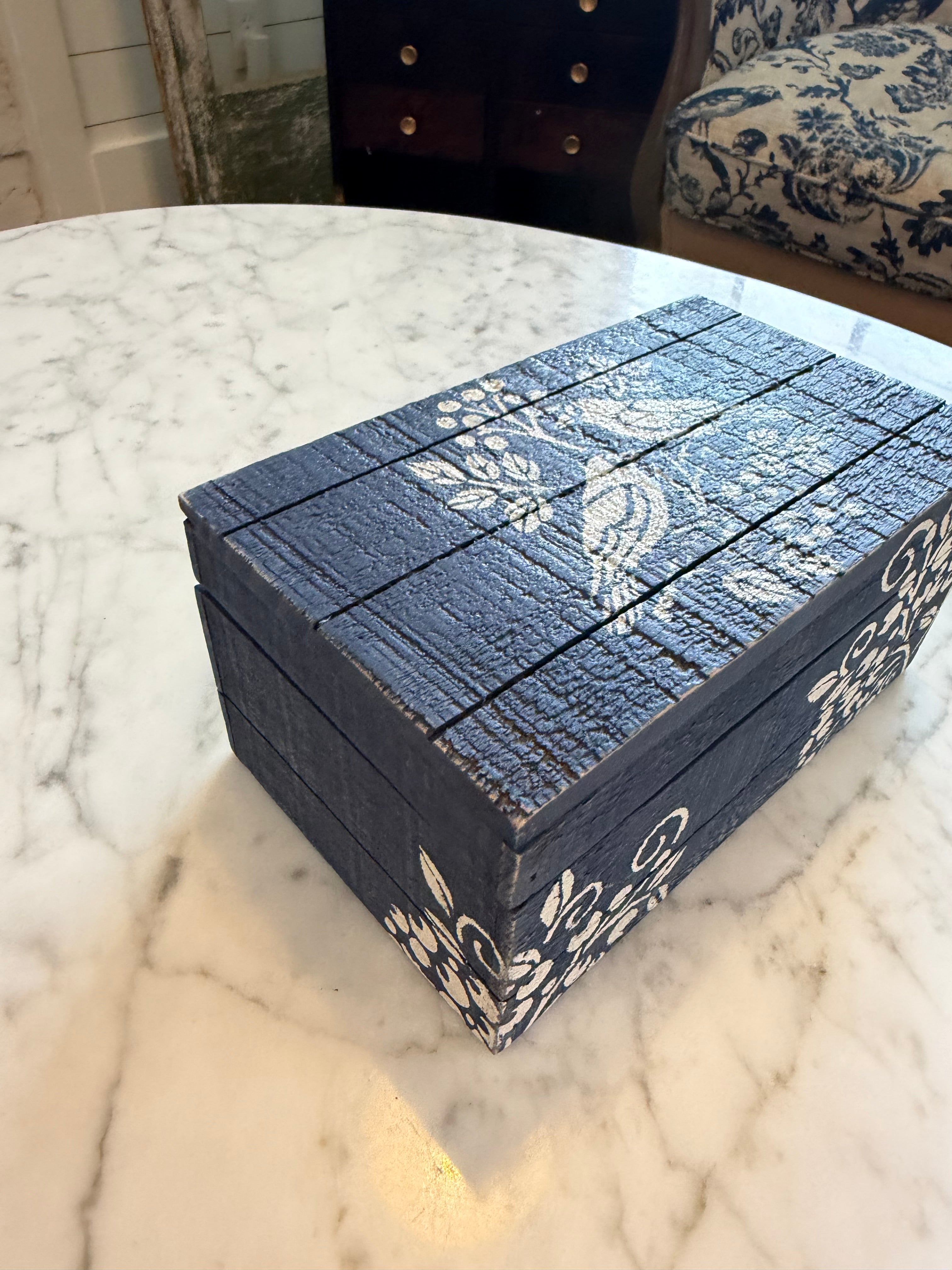 Hand Painted Bird Hinged box