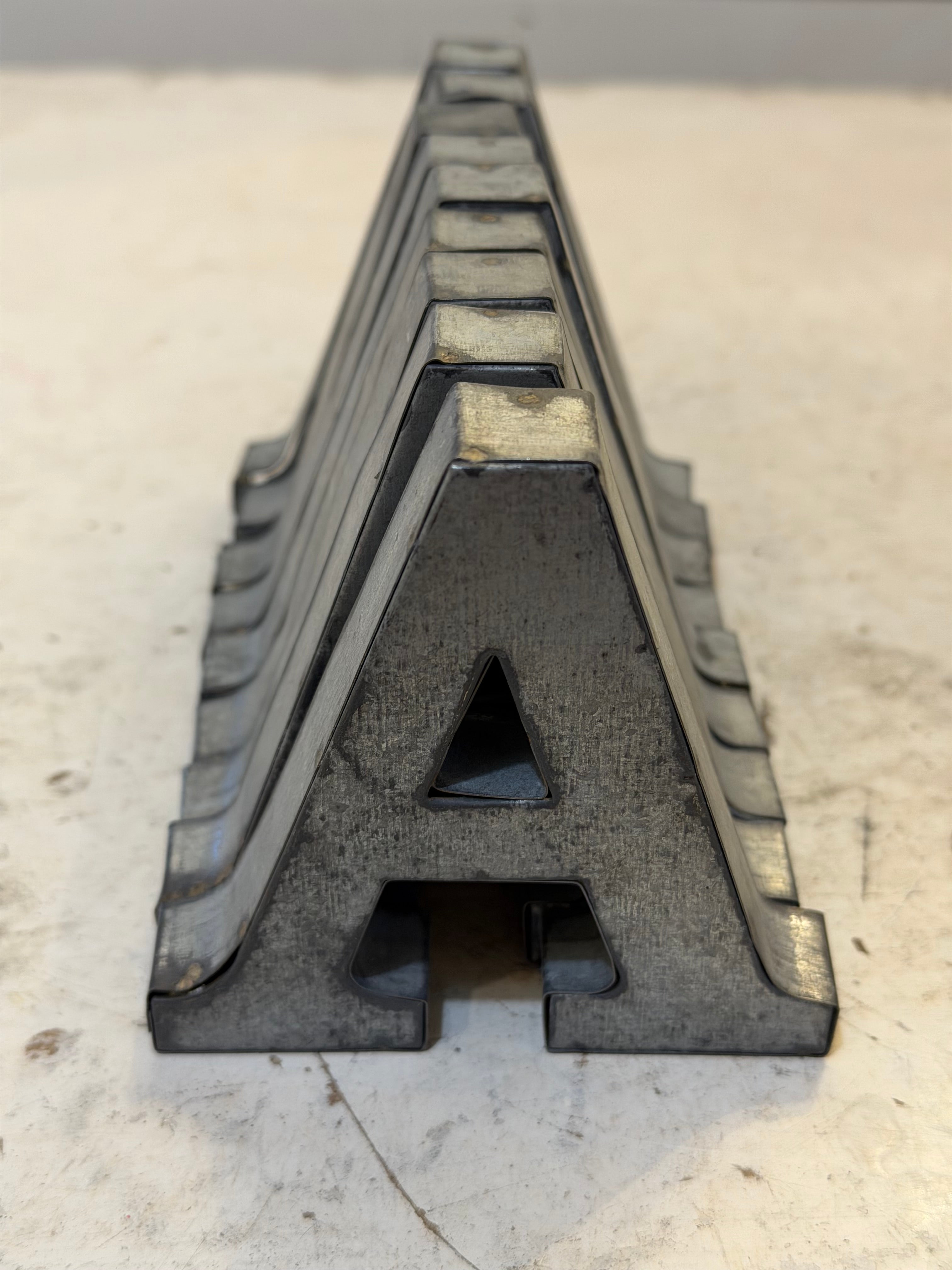 Rustic galvanized, tin letters sold individually Rusted galvanized, tin letters sold individually 3-3/4” - hanging hardware on back