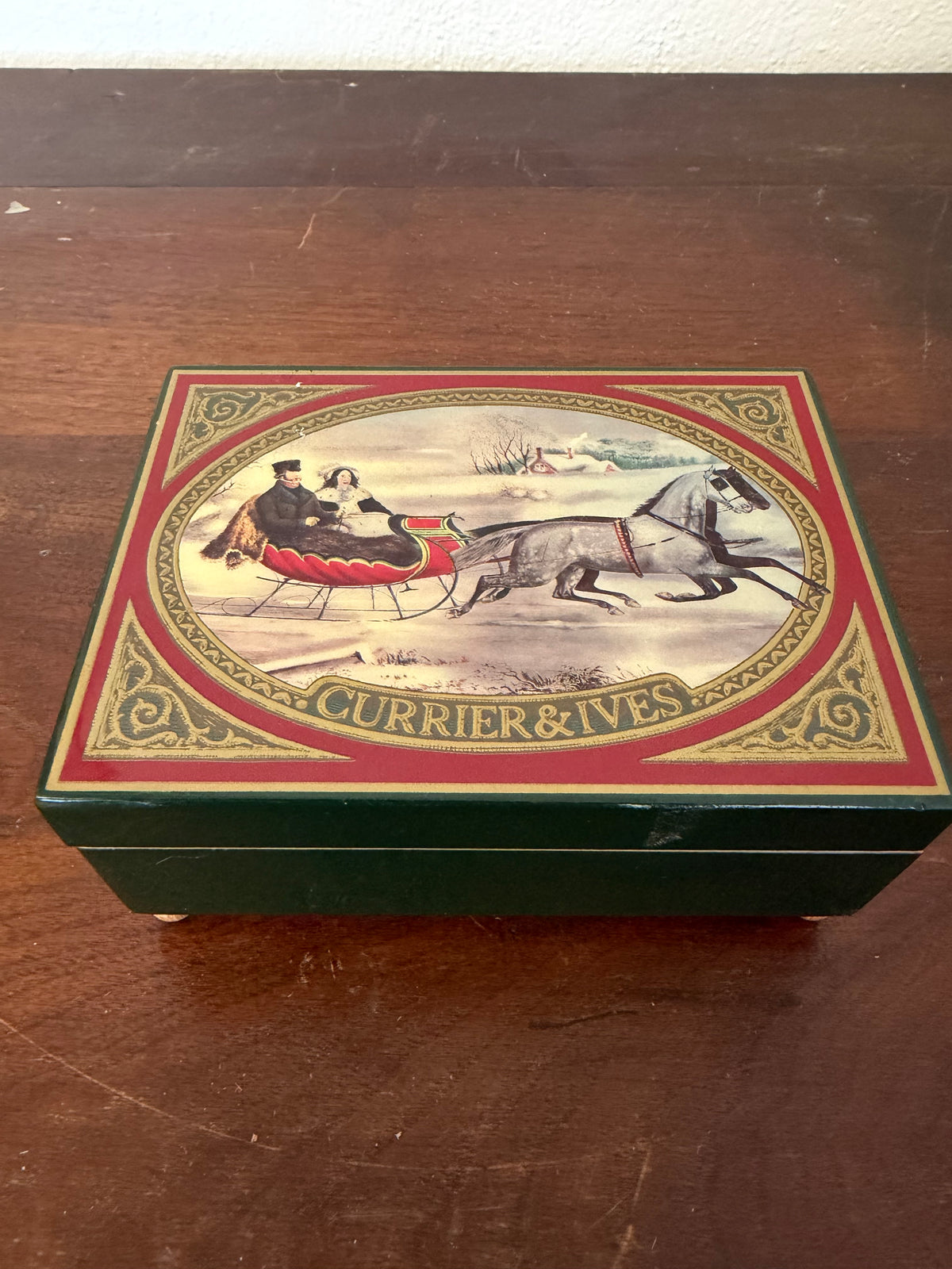 1991 Enesco Currier & Ives Musical Box