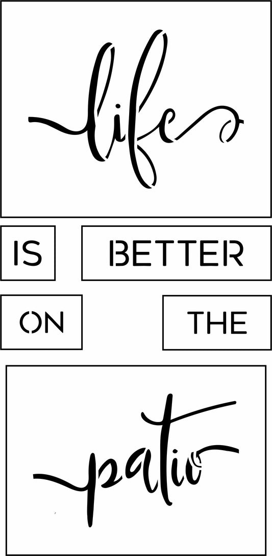Life Is Better On The Patio Sign Bar Kit | JRV Stencil Designed by Debi from Debi's Design Diary