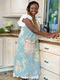 April Cornell Blanche Farmhouse Apron - Mist cross back plus and regular