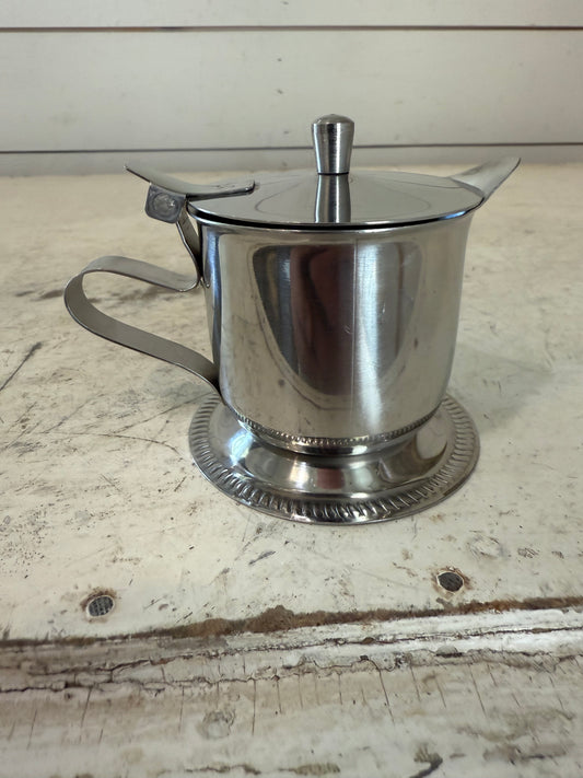 Small Stainless steel creamer with lid