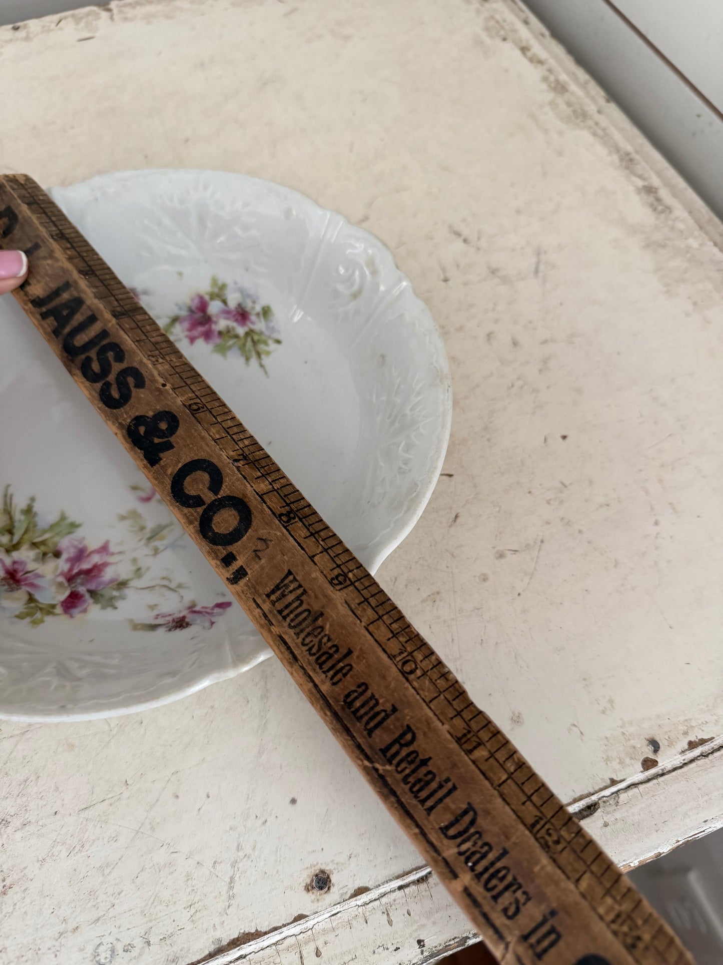 Antique hand painted bowl with small chip on bottom