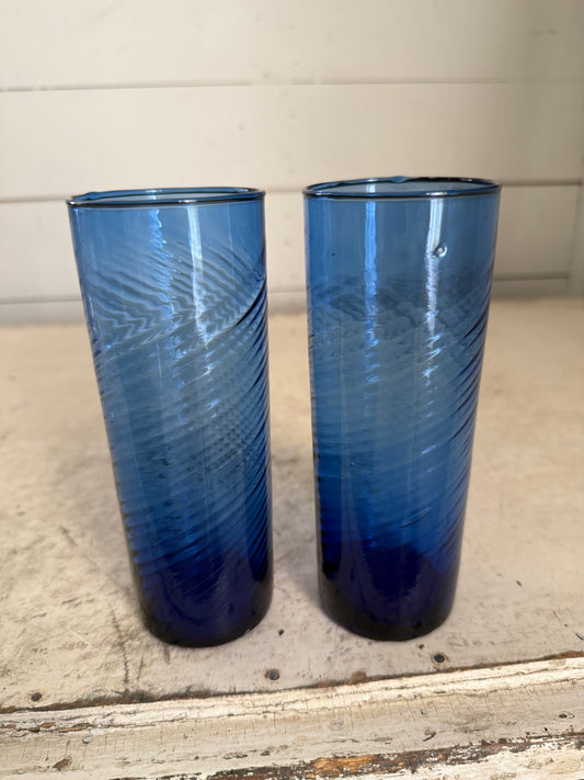 Spain Handblown Cobalt Glass Tumblers Handblown Blue Glass sold individually