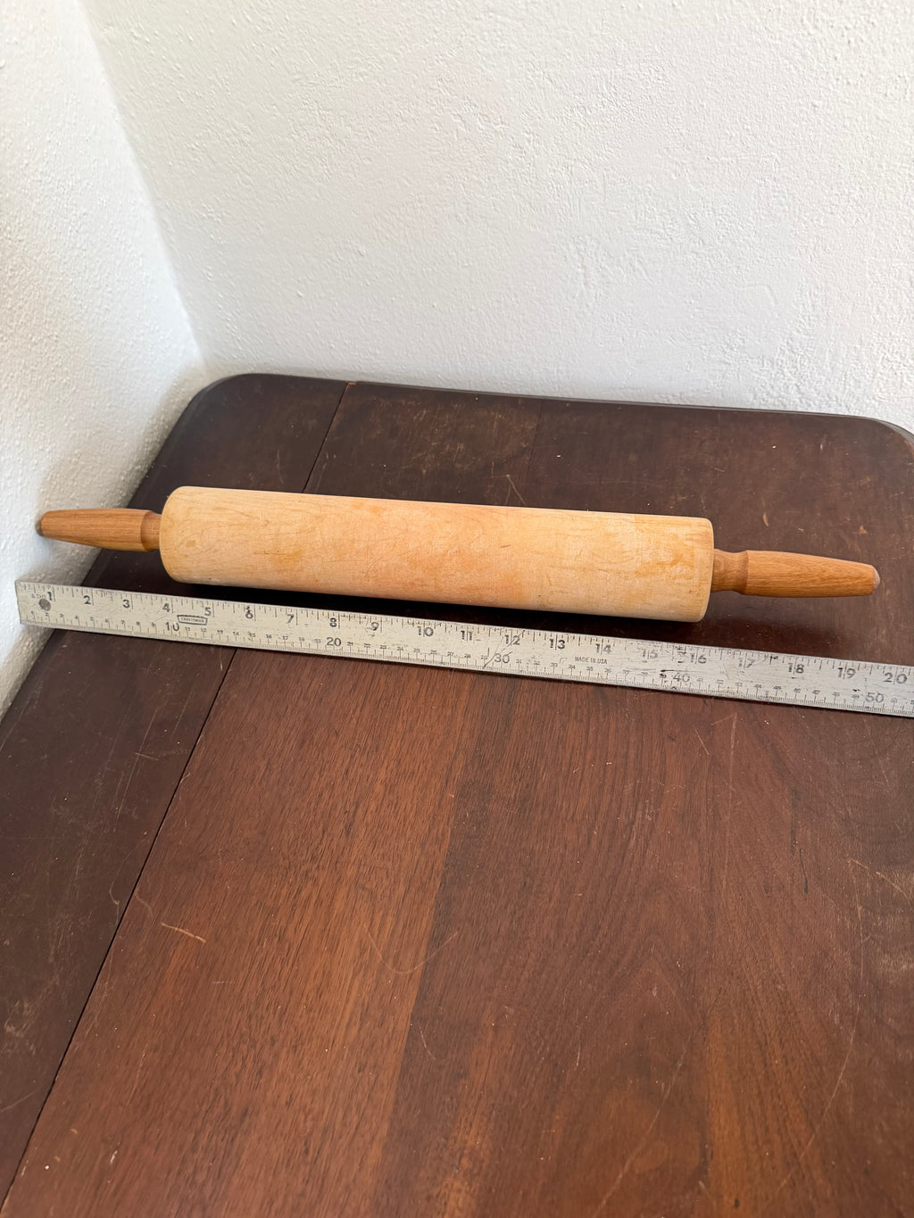 Vintage Classic Style Wood Rolling Pin 19-1/2” - Will Get Handles Painted