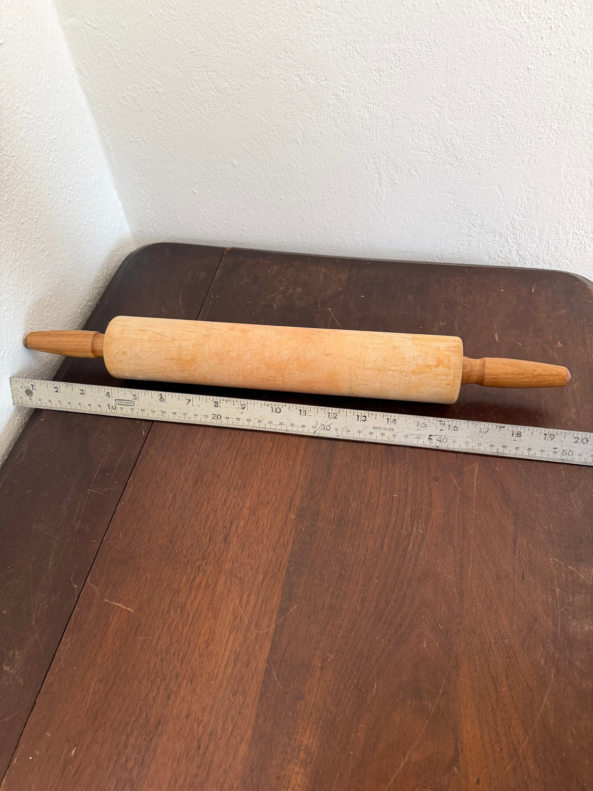 Vintage Classic Style Wood Rolling Pin 19-1/2” - Will Get Handles Painted
