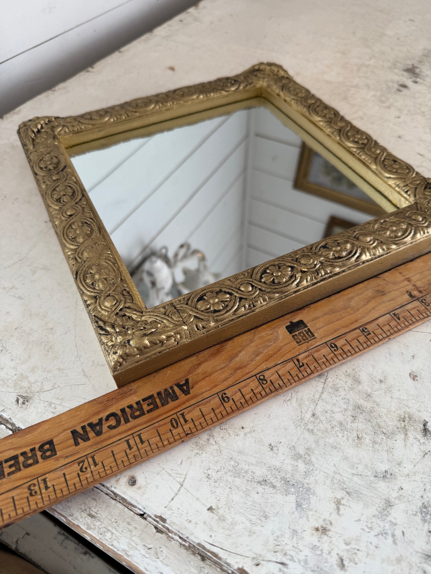 Gold Mirror with Handmade Moulded Trim