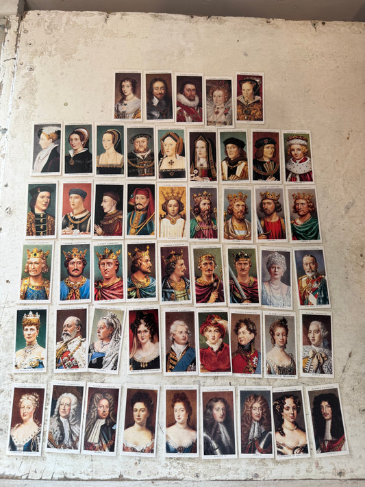 Kings and queens of England’s set of 50 cigarette cards - 1990’s originally from 1935
