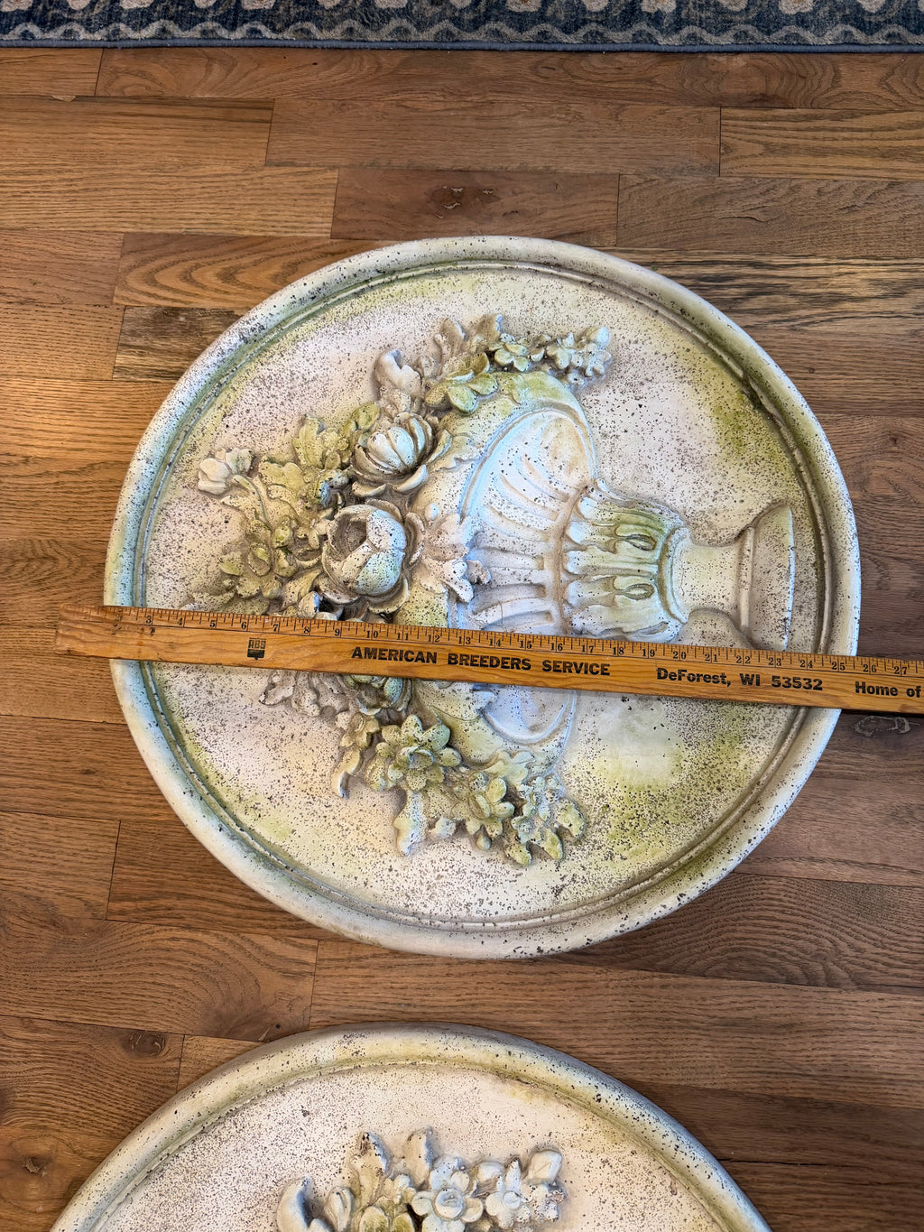 Round wall plaque with flowers will get makeover  Sold individually