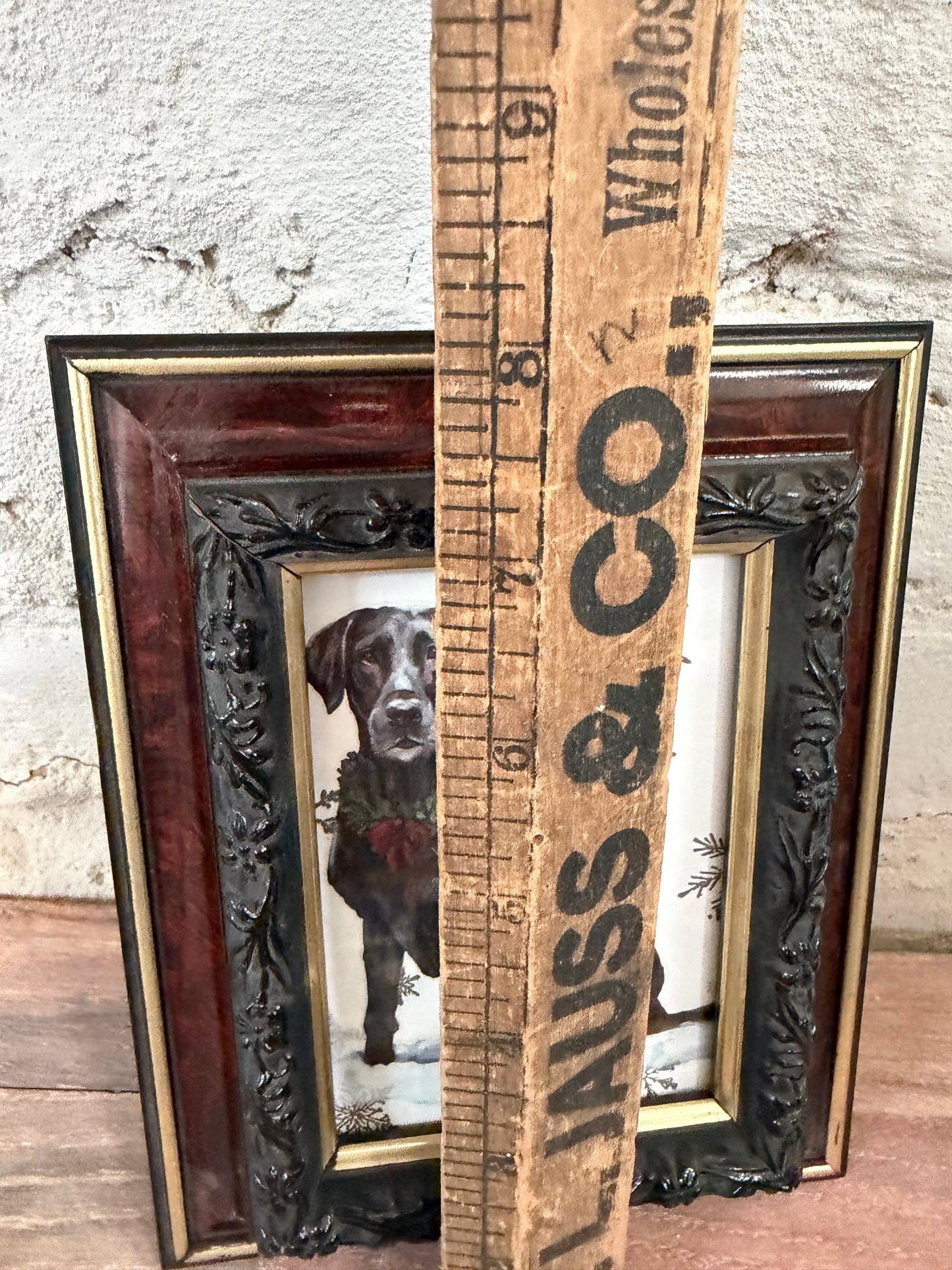 Framed Holiday Dog