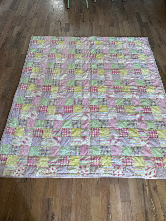 Hand Block Print Twin Quilt - has some loose seams