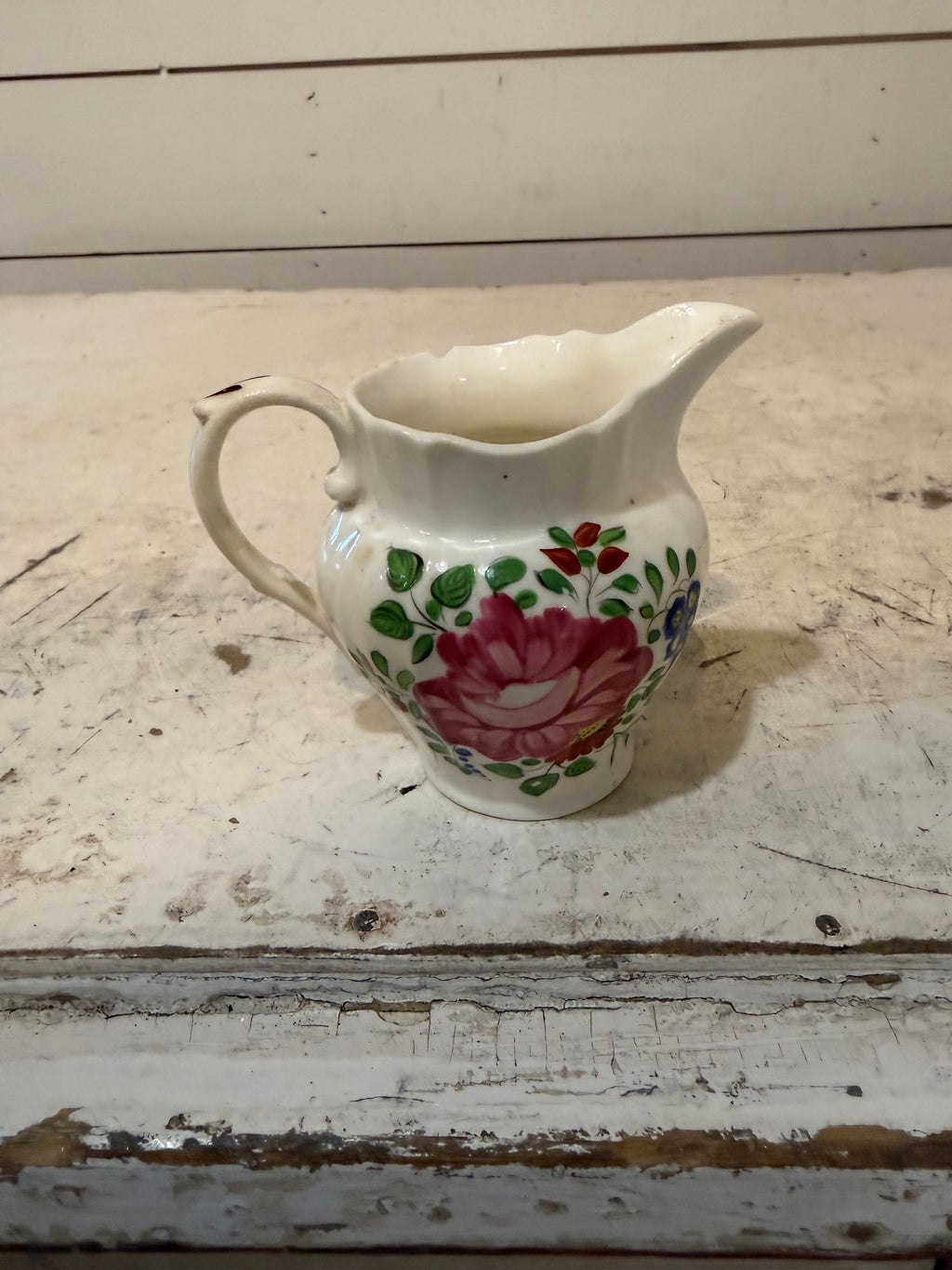 Vintage Hand Painted Floral Creamer - has small chip as pictured
