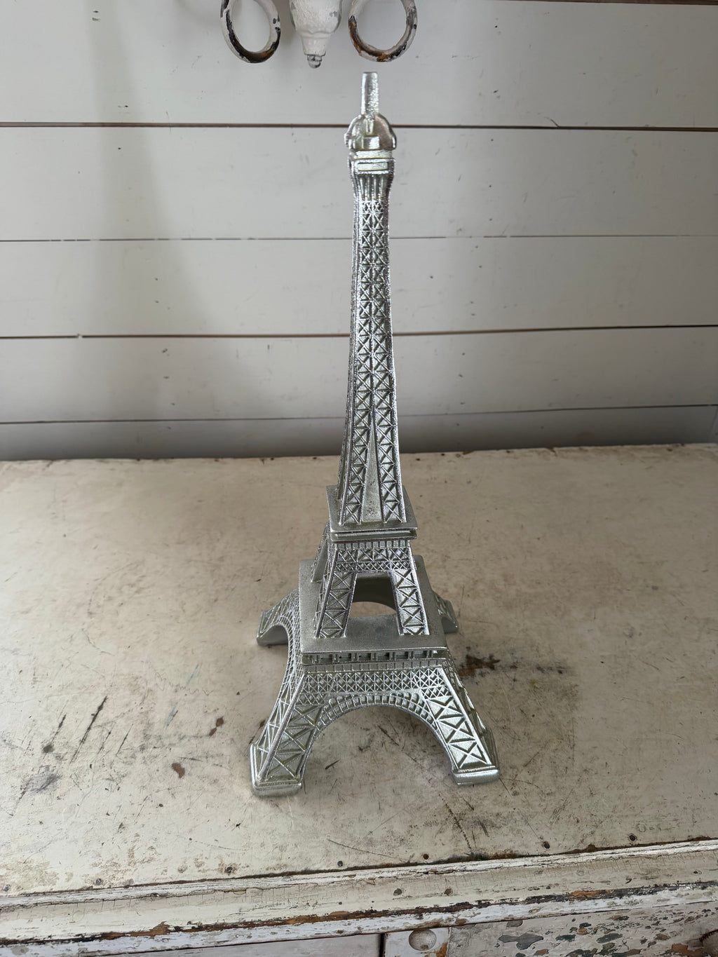 Silver Eiffel Tower statue 17.5”