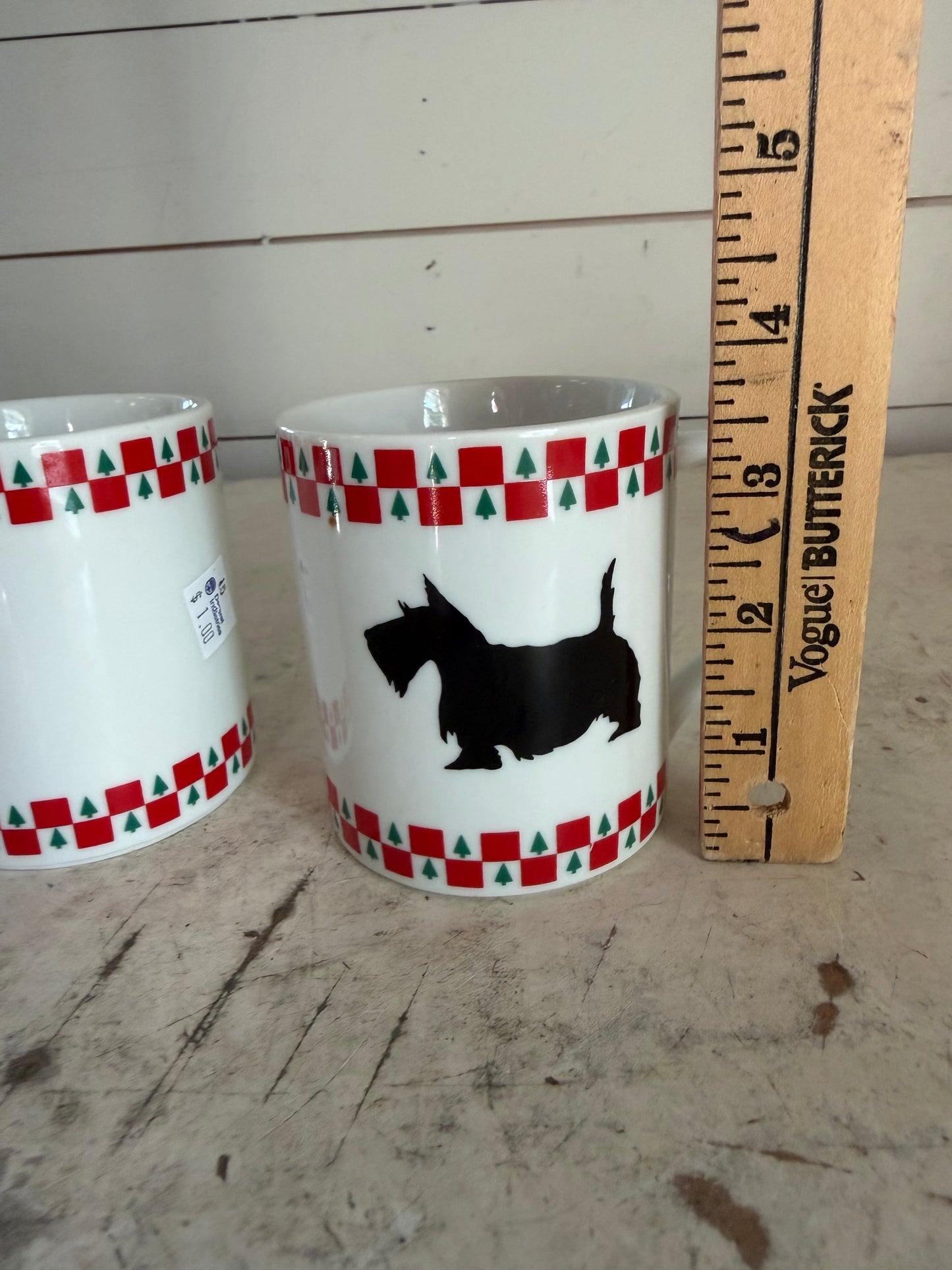 Set of Scottie Dog mugs