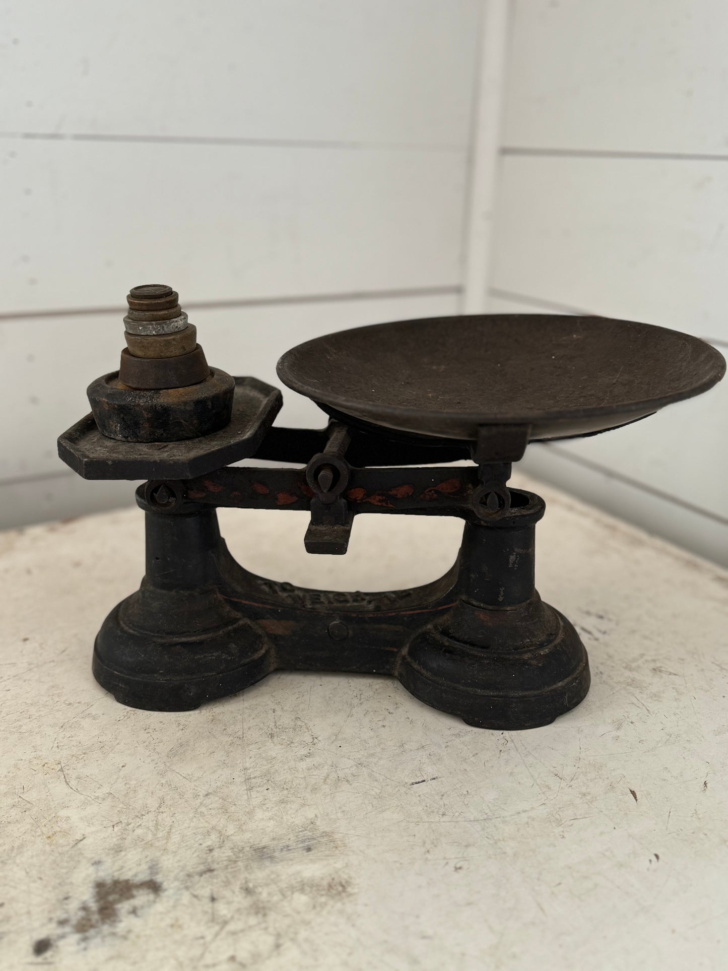 Antique English Iron Scale and weights