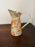 Large Floral Tin Watering Can Pitcher Jug